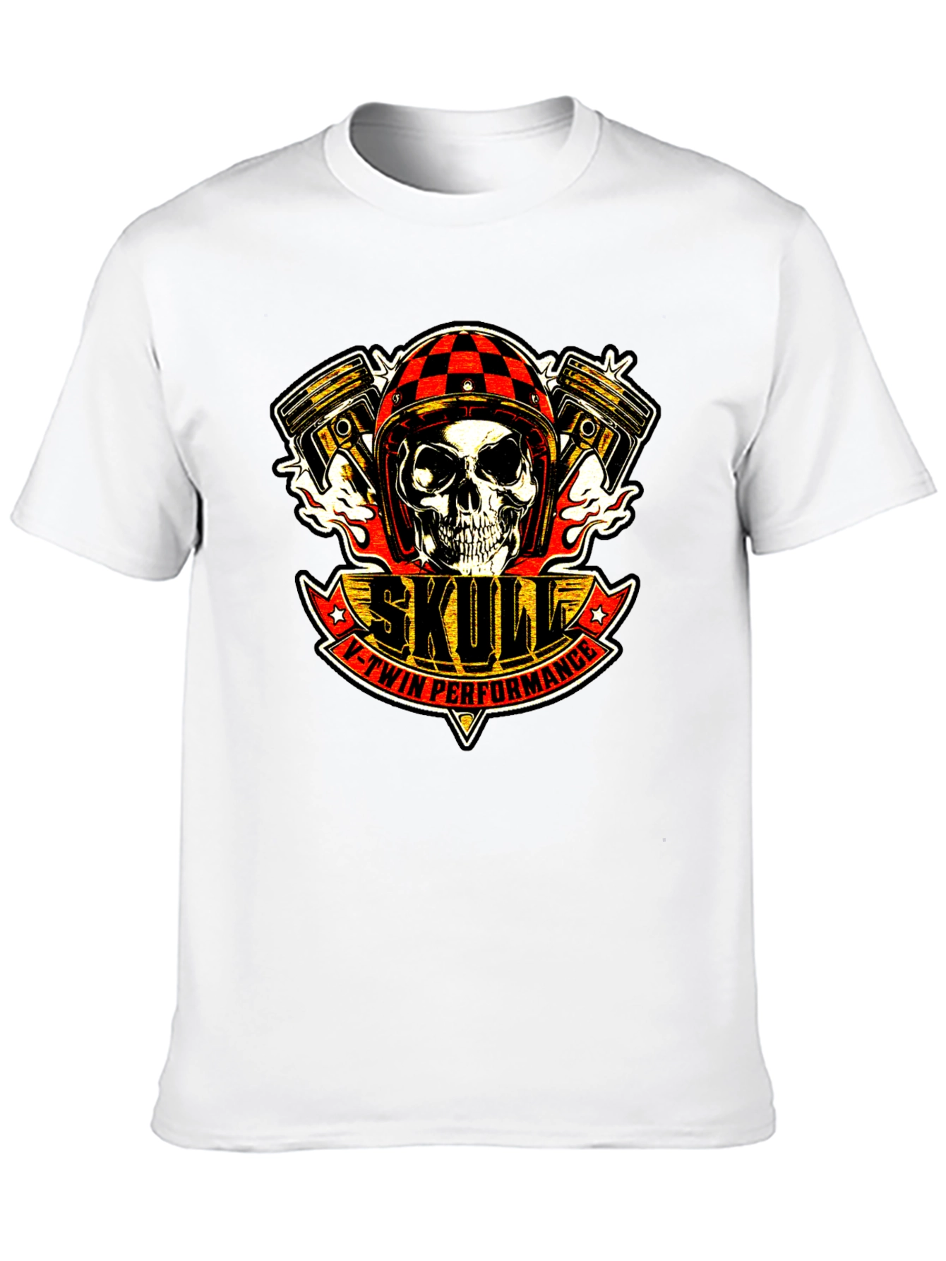 Skull V-Twin Performance Black T-Shirt