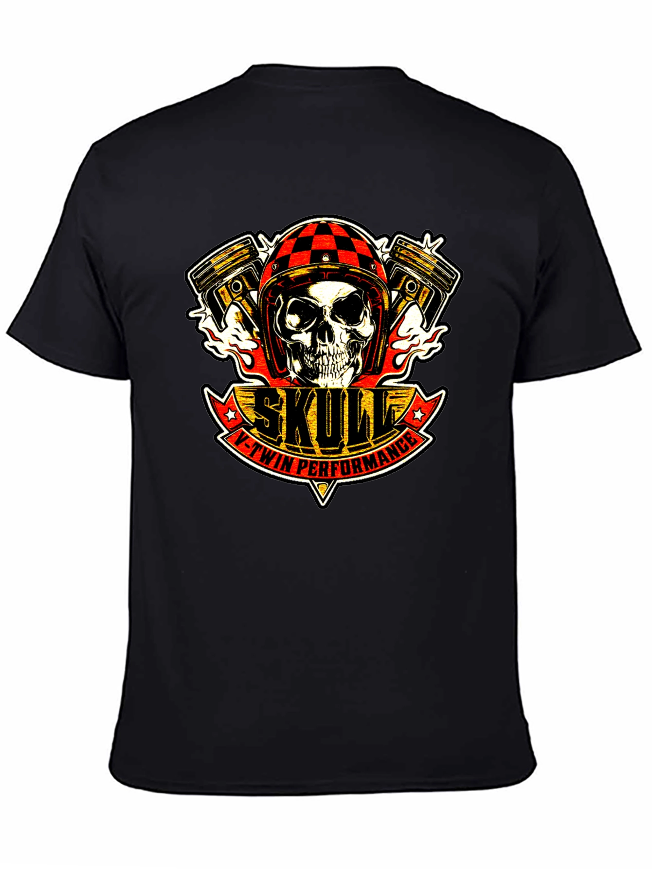 Skull V-Twin Performance Black T-Shirt