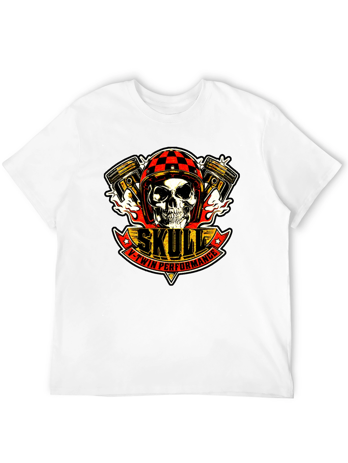 Skull V-Twin Performance Black T-Shirt