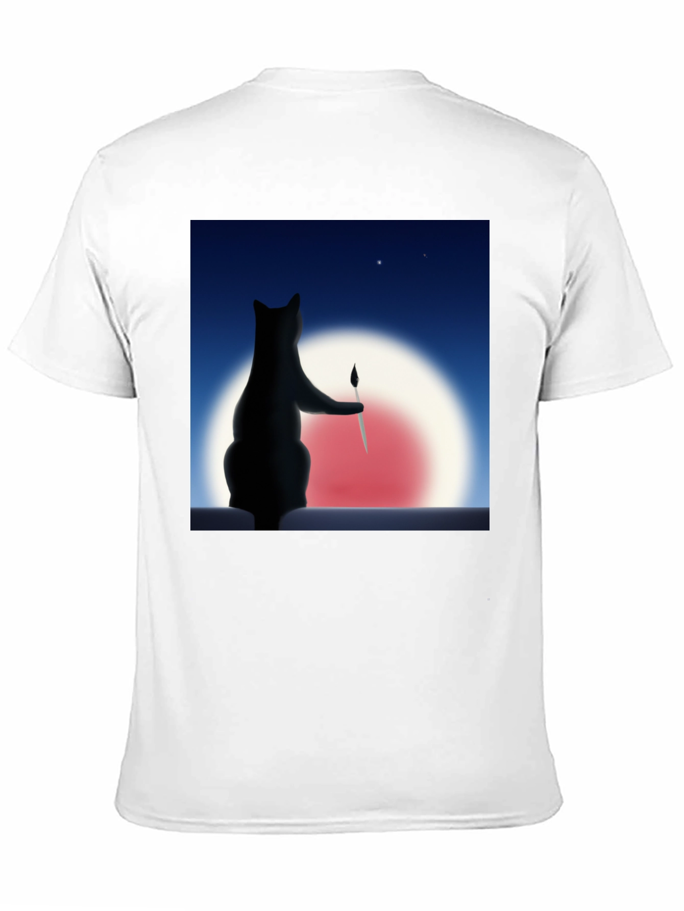 Cat Painter Graphic Tee - Artistic Comfort