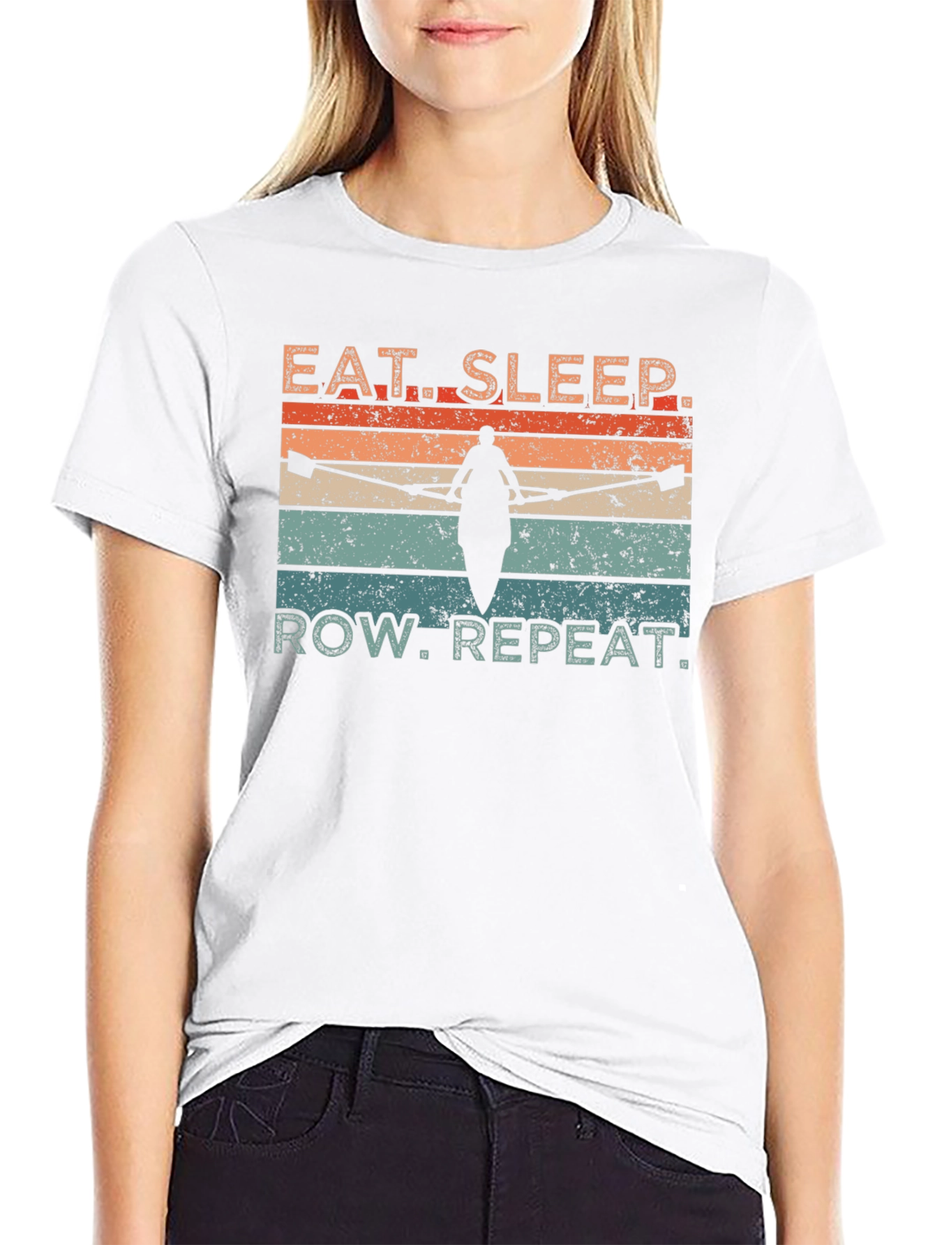 Eat Sleep Row Repeat T-Shirt - Rowing Lovers Tee