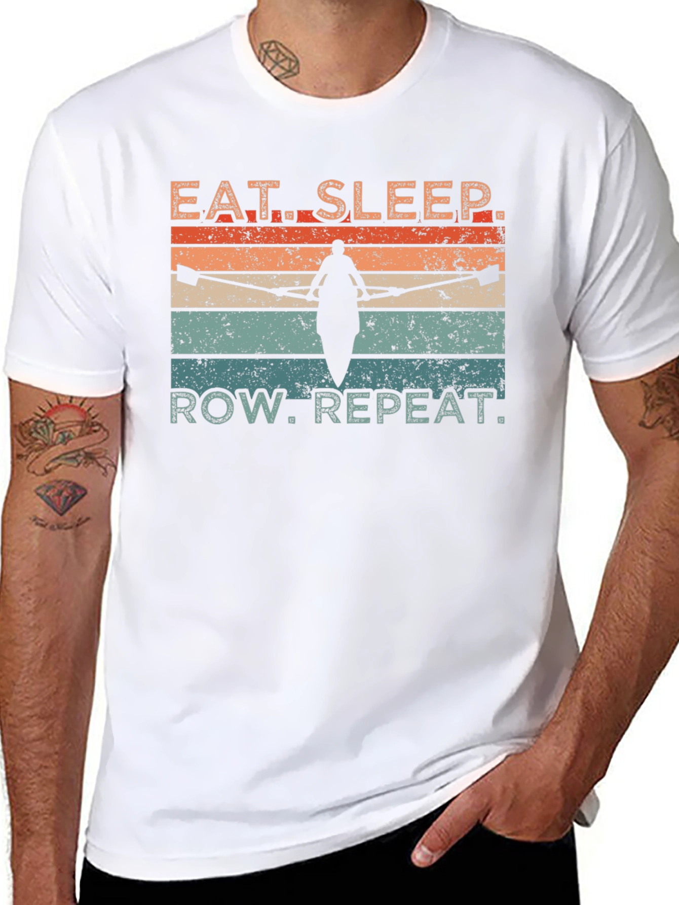 Eat Sleep Row Repeat T-Shirt - Rowing Lovers Tee
