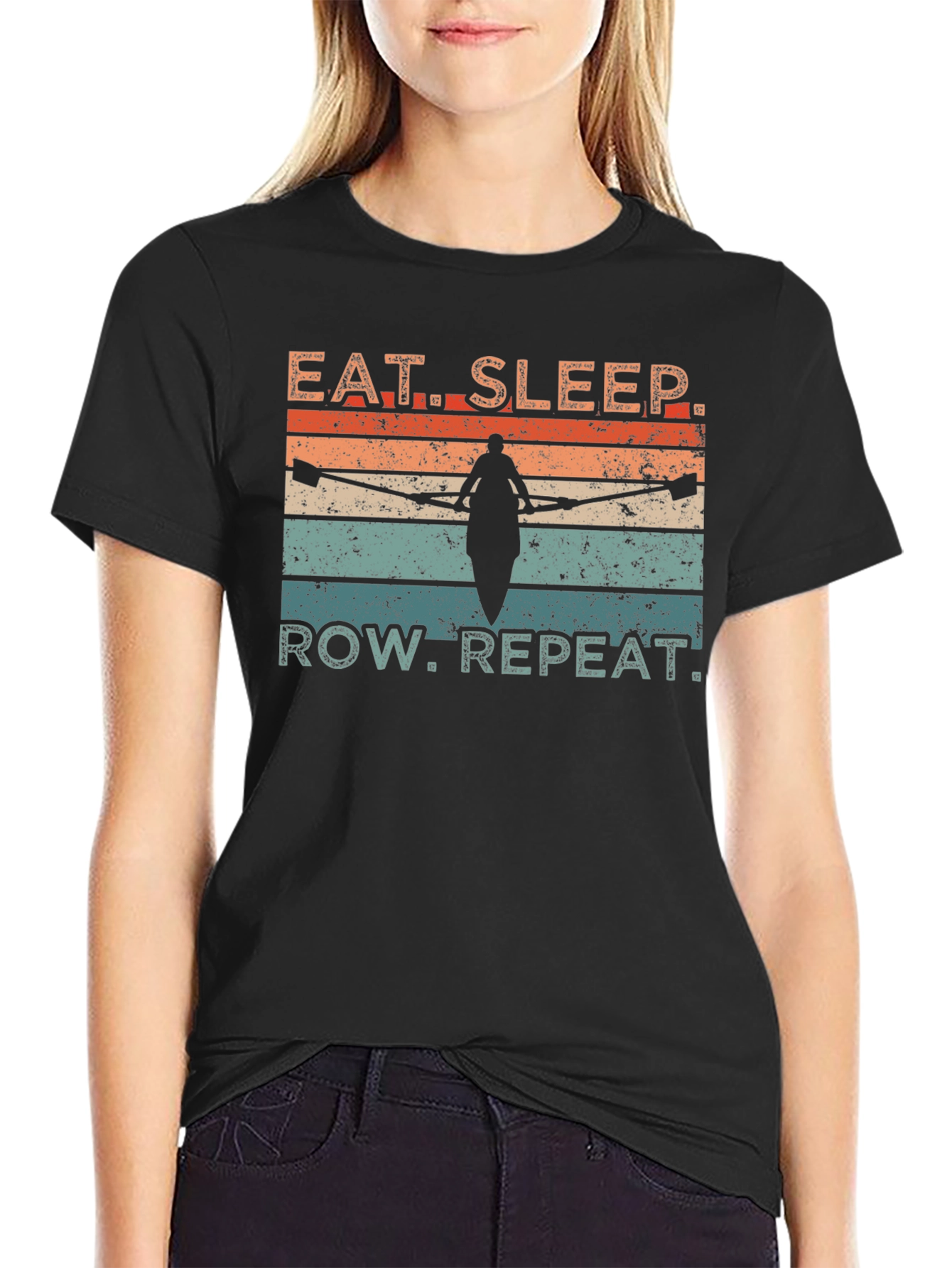 Eat Sleep Row Repeat T-Shirt - Rowing Lovers Tee