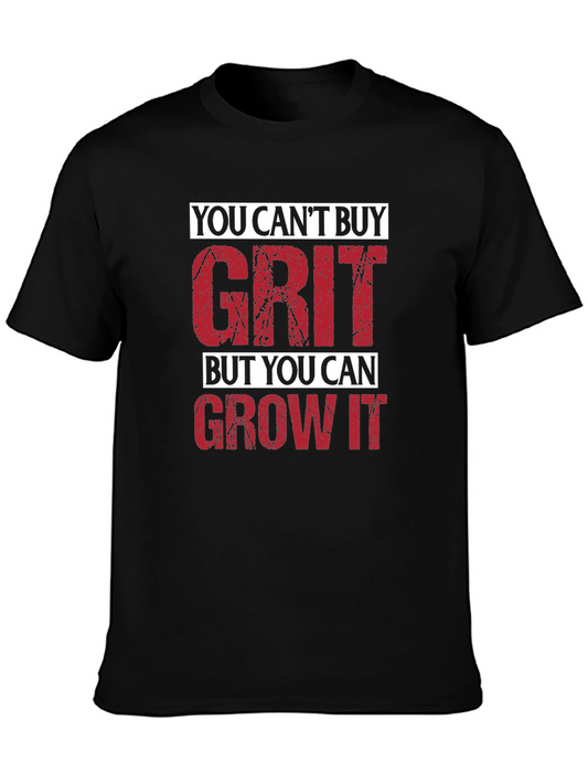 Motivational Grit Graphic T-Shirt - Mens Black Tee