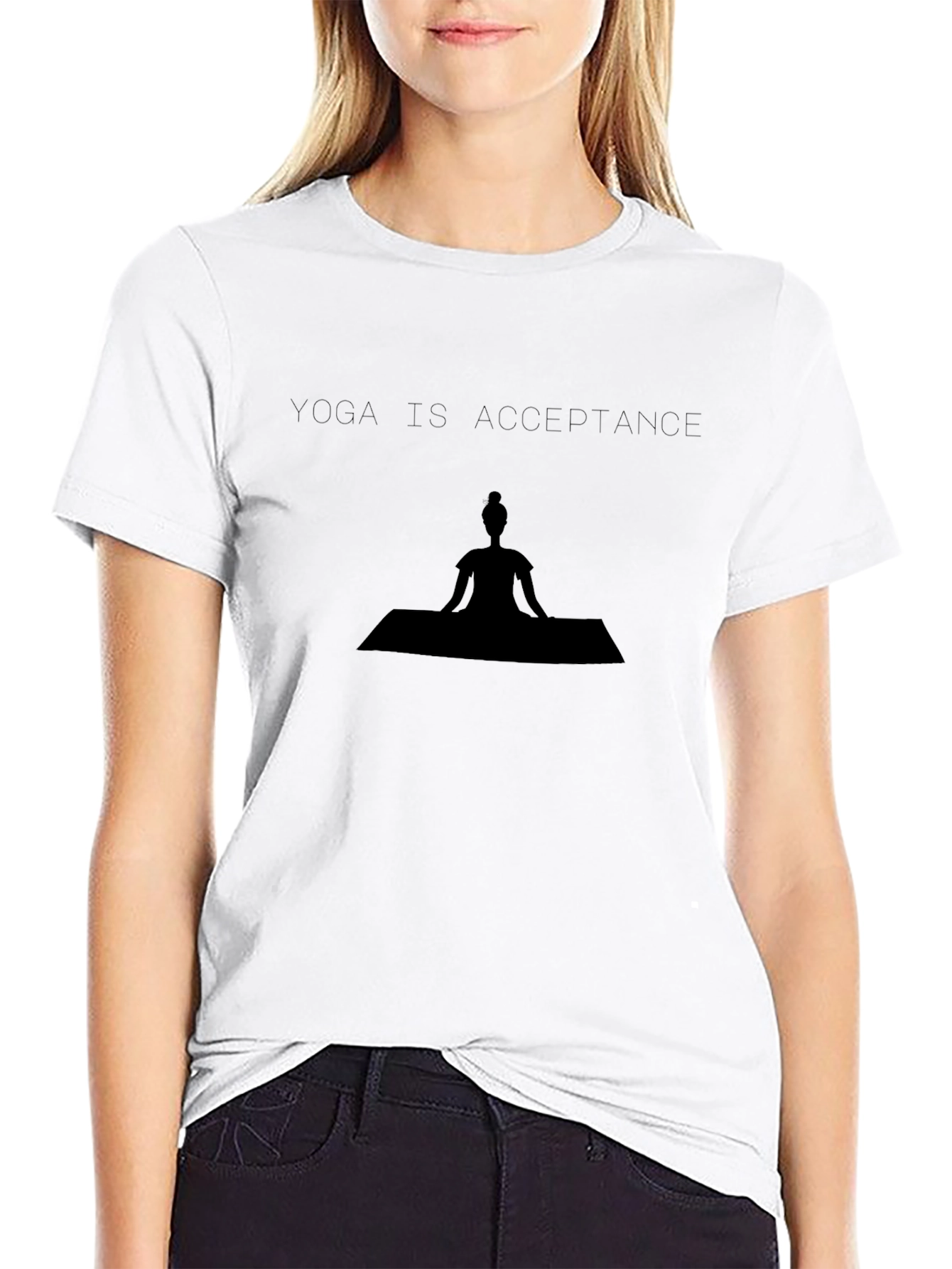 Yoga Acceptance Graphic Black T-Shirt