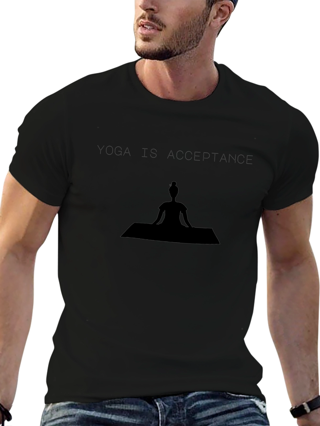 Yoga Acceptance Graphic Black T-Shirt