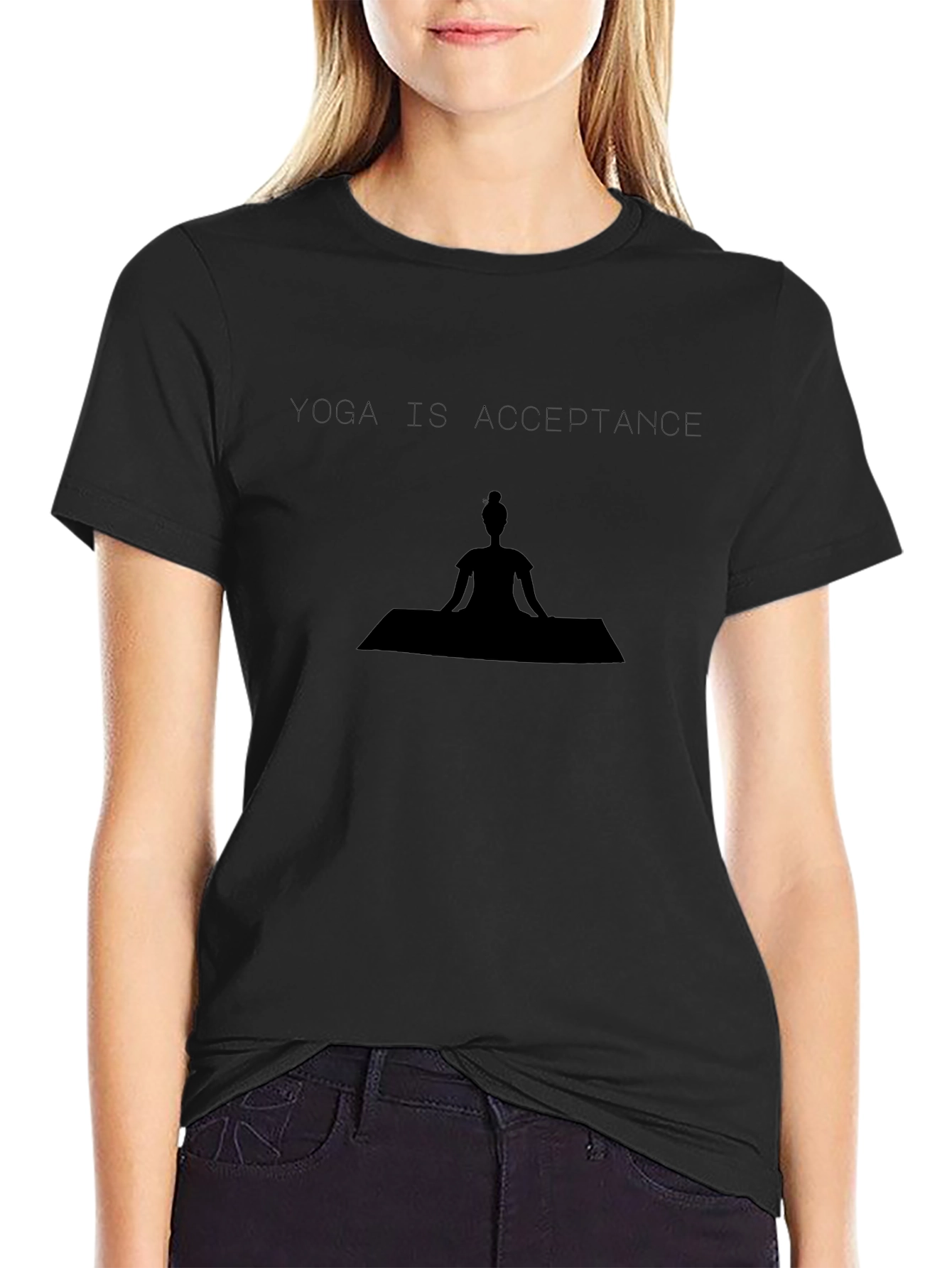 Yoga Acceptance Graphic Black T-Shirt
