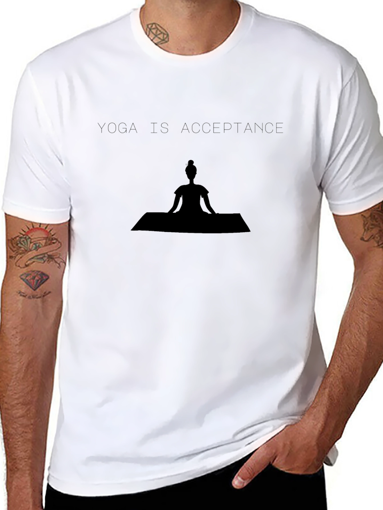 Yoga Acceptance Graphic Black T-Shirt