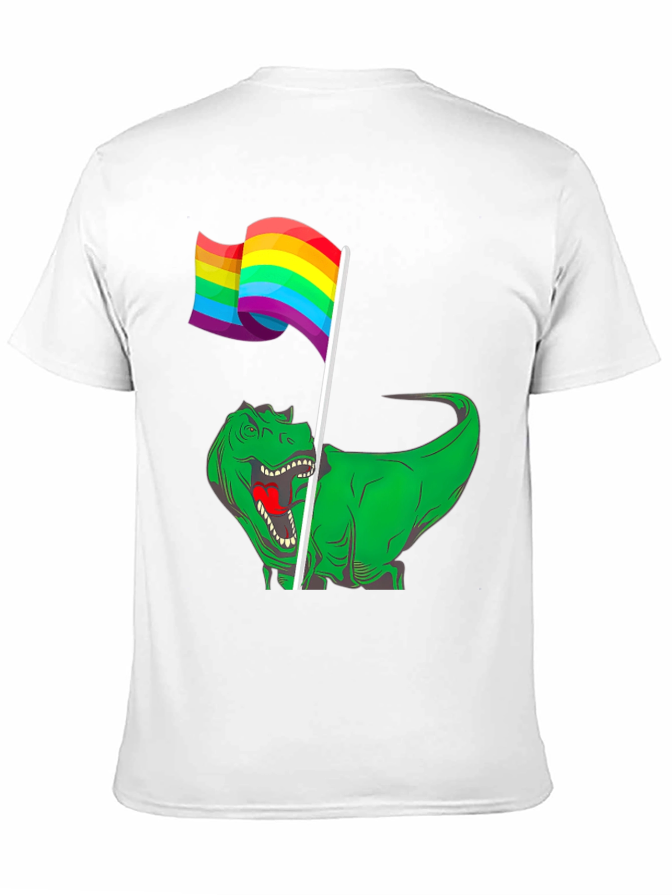 Dino Pride T-Shirt - Rainbow Flag Dinosaur Tee