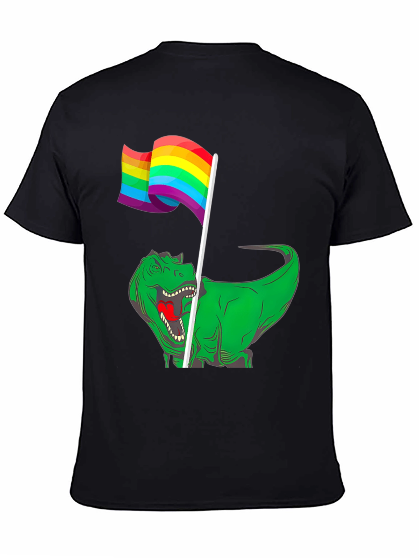 Dino Pride T-Shirt - Rainbow Flag Dinosaur Tee