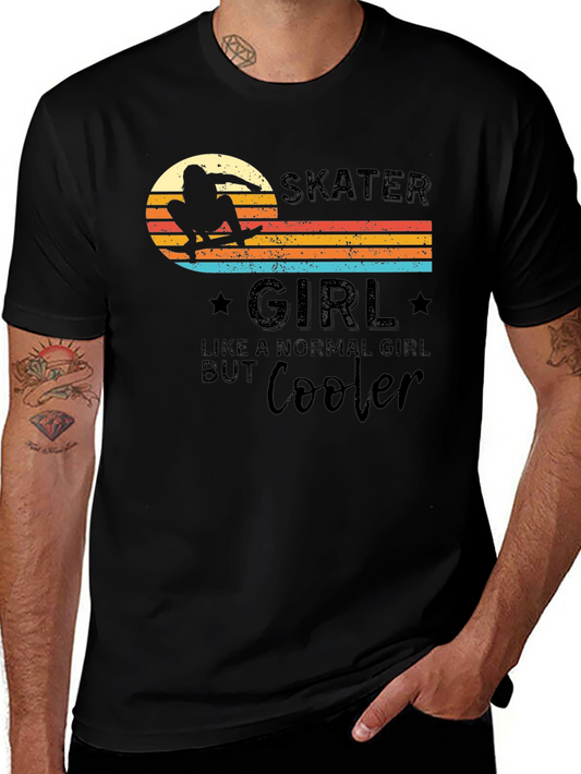 Skater Girl T-Shirt - Retro Design Cool Graphic Tee