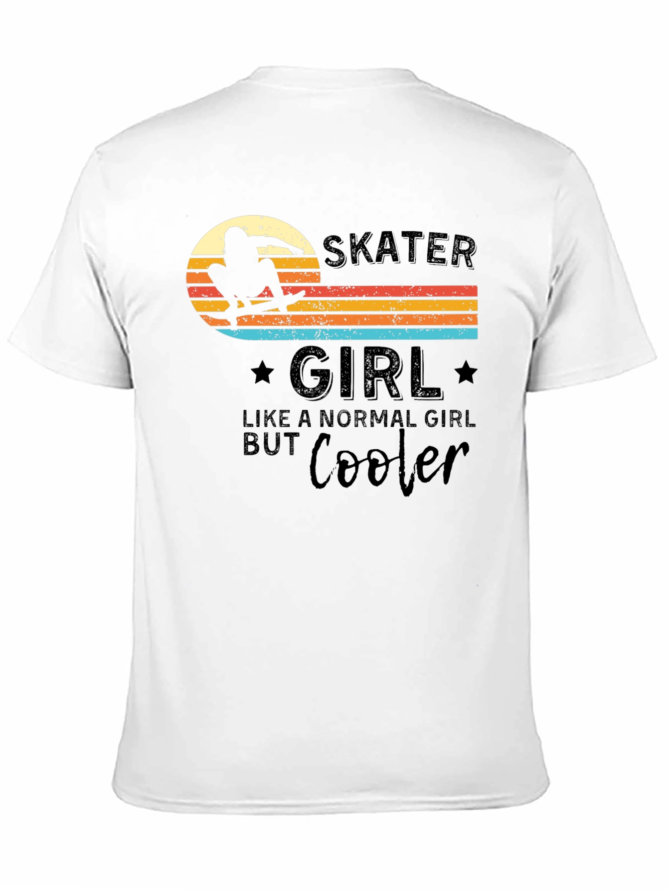 Skater Girl T-Shirt - Retro Design Cool Graphic Tee