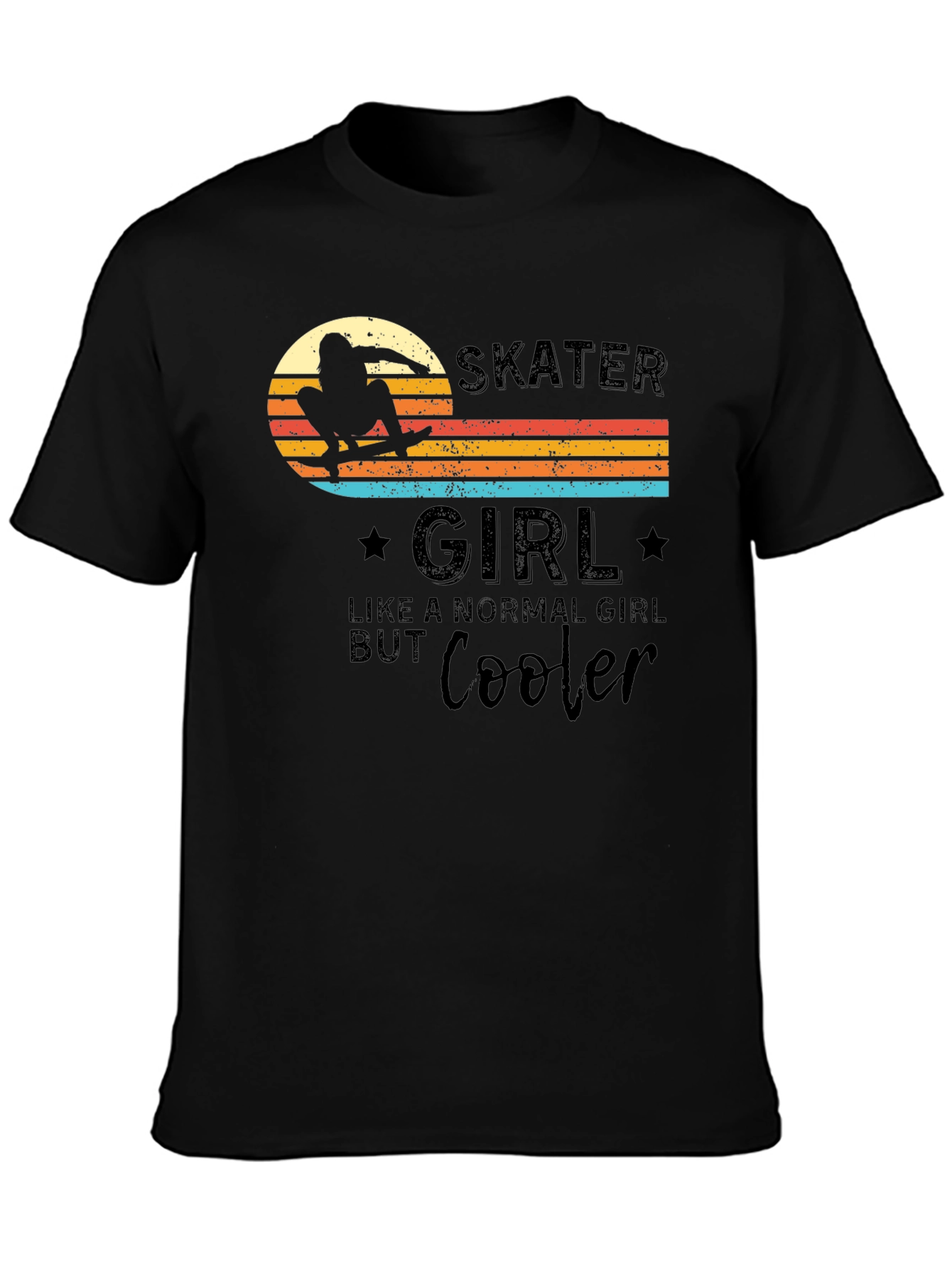 Skater Girl T-Shirt - Retro Design Cool Graphic Tee