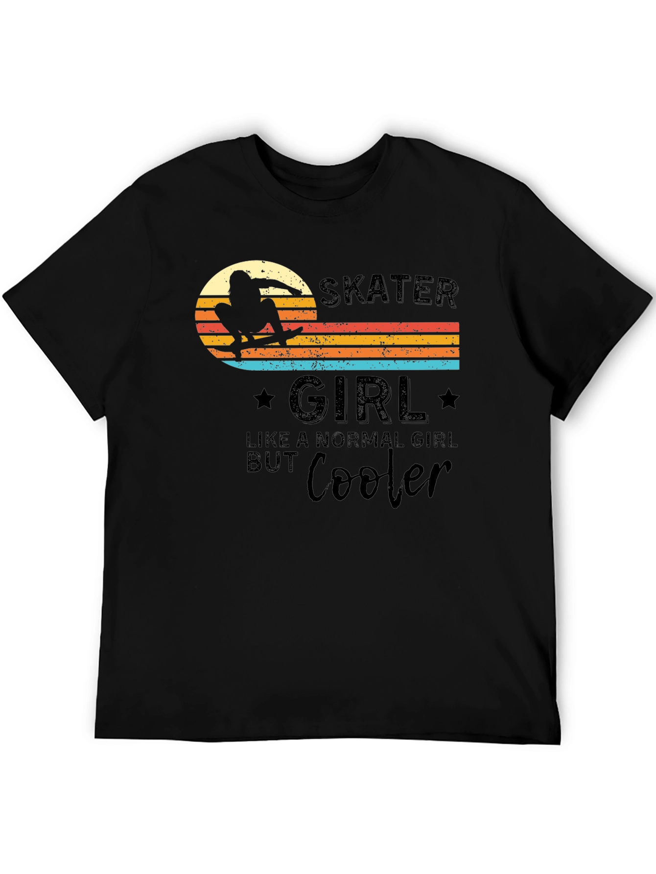 Skater Girl T-Shirt - Retro Design Cool Graphic Tee