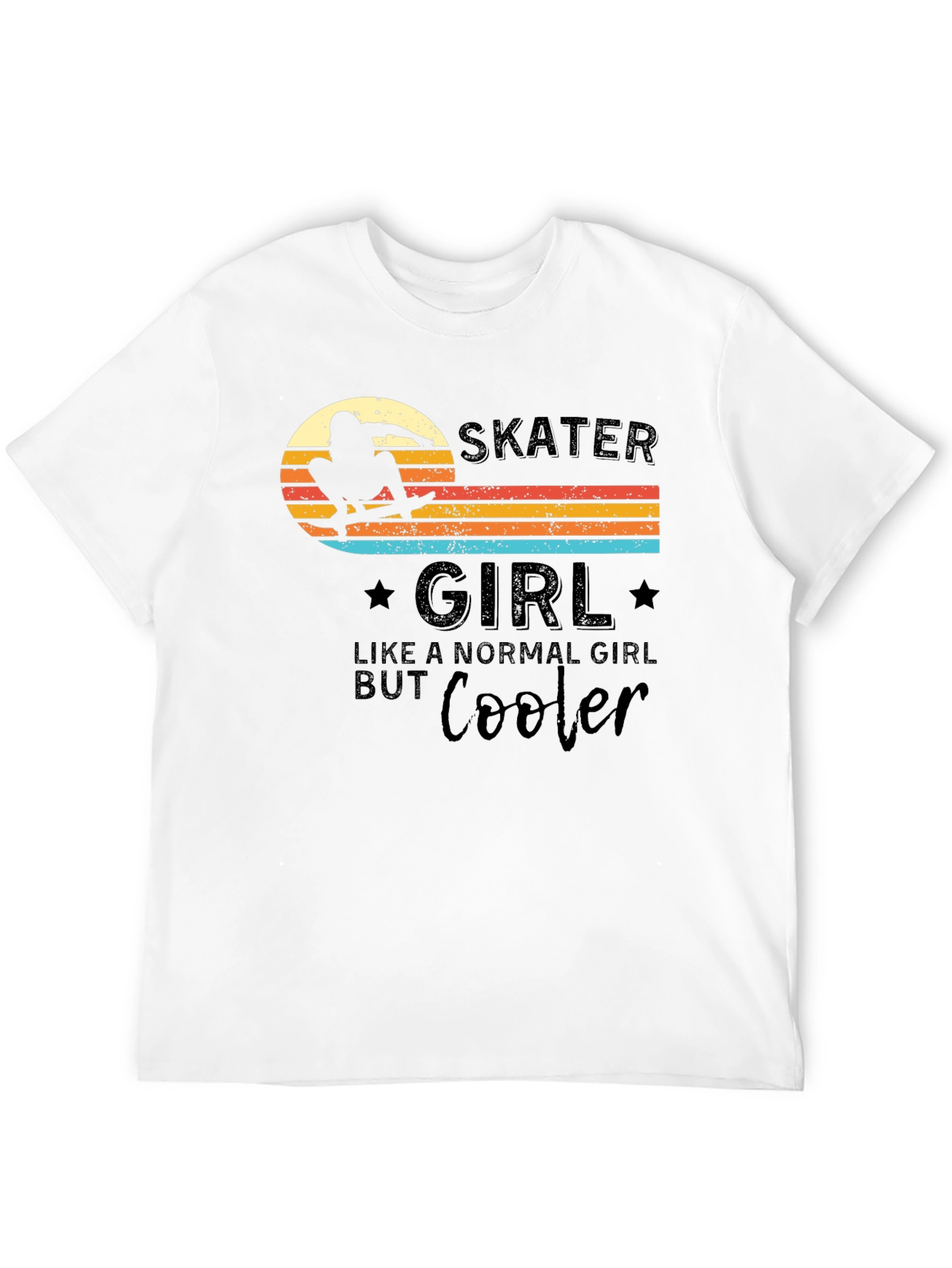 Skater Girl T-Shirt - Retro Design Cool Graphic Tee
