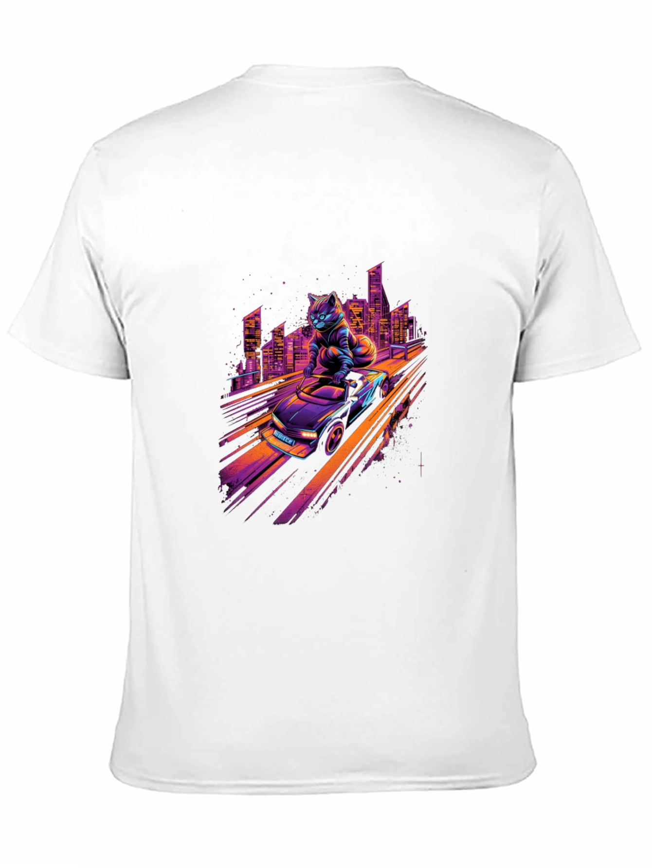 Retro Cat Racer T-Shirt - Cool City Nights