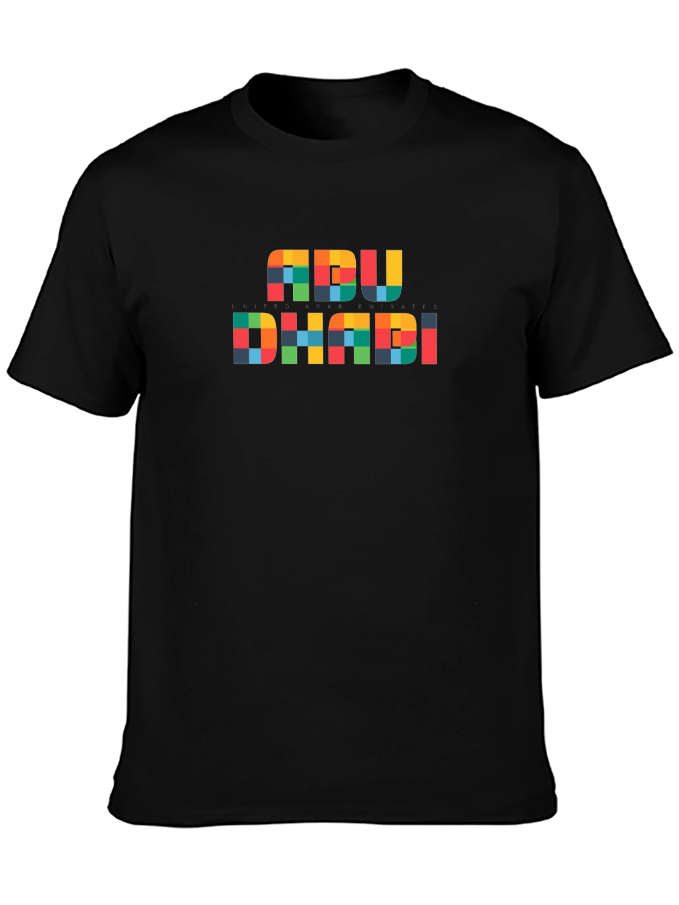 Abu Dhabi Pixel Art Graphic T-Shirt - Black