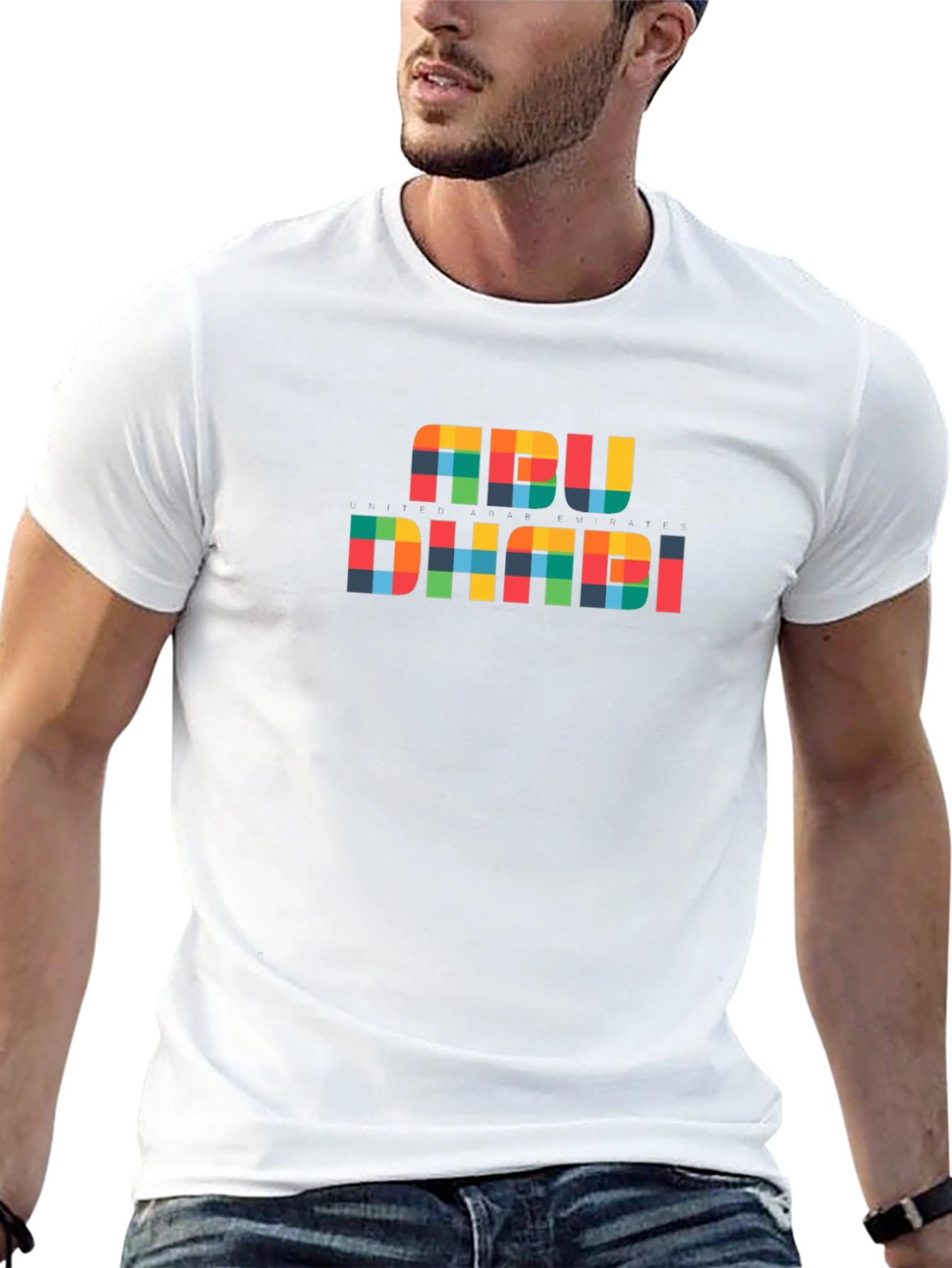 Abu Dhabi Pixel Art Graphic T-Shirt - Black