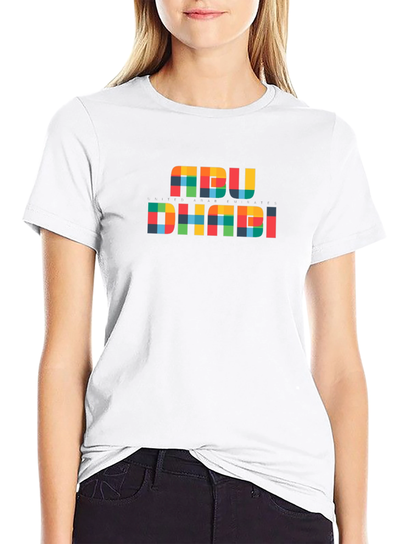 Abu Dhabi Pixel Art Graphic T-Shirt - Black