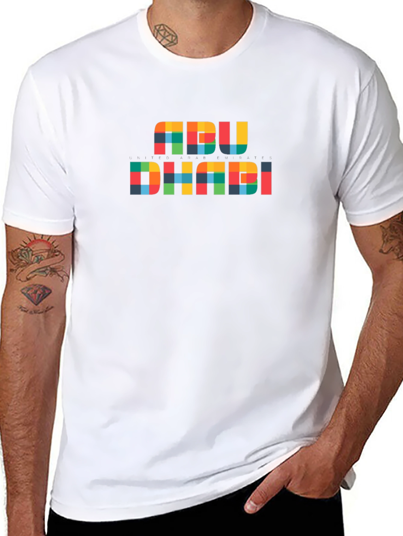 Abu Dhabi Pixel Art Graphic T-Shirt - Black