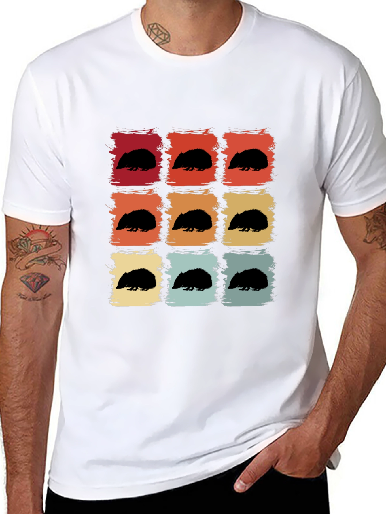 Retro Hedgehog T-Shirt - Cute Animal Tee
