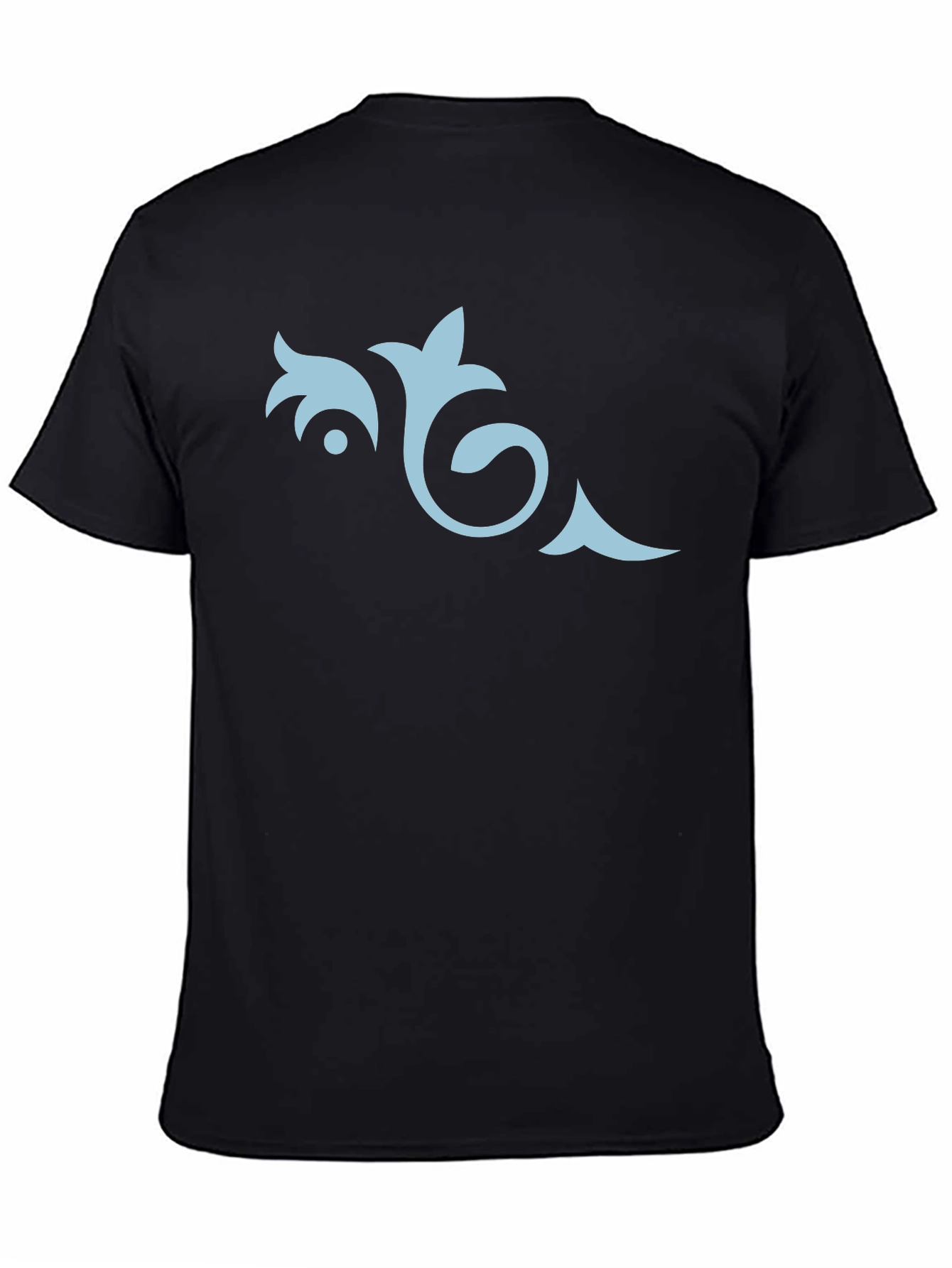 Mens Black Tee with Elegant Floral Design
