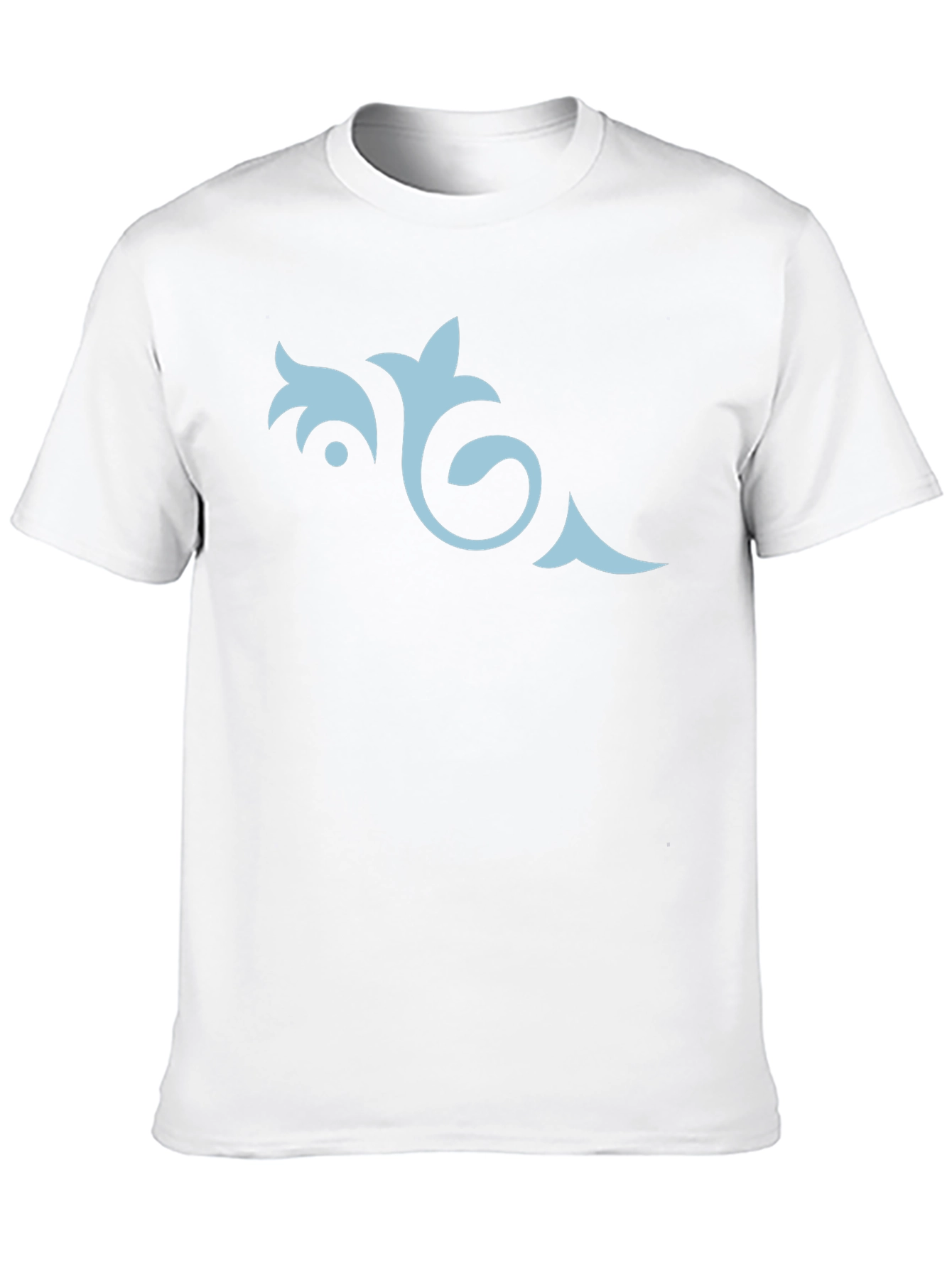 Mens Black Tee with Elegant Floral Design