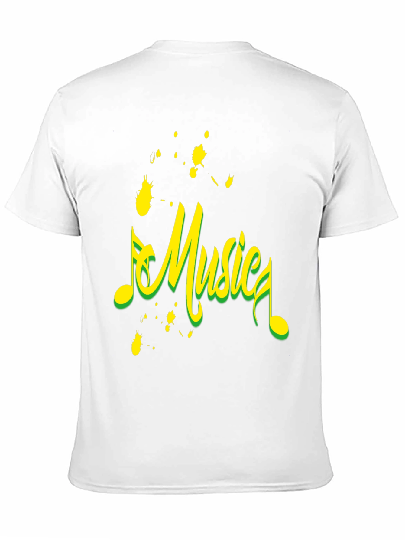Music Design Black Cotton T-Shirt