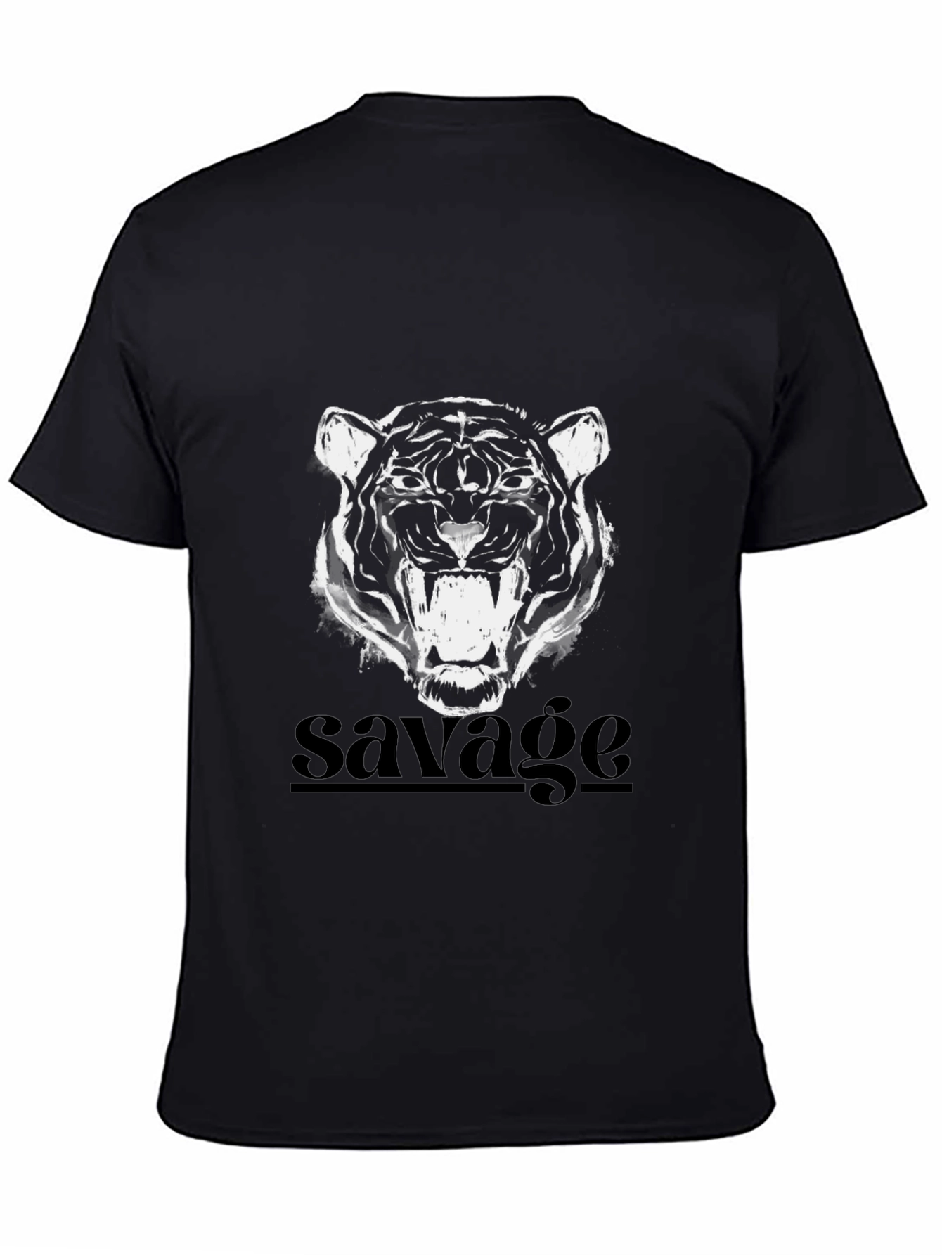 Savage Tiger Graphic Tee - Black