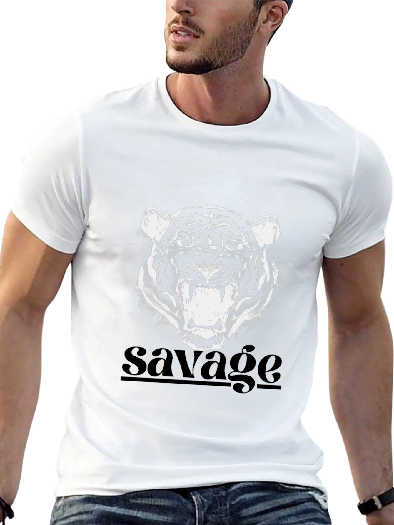 Savage Tiger Graphic Tee - Black