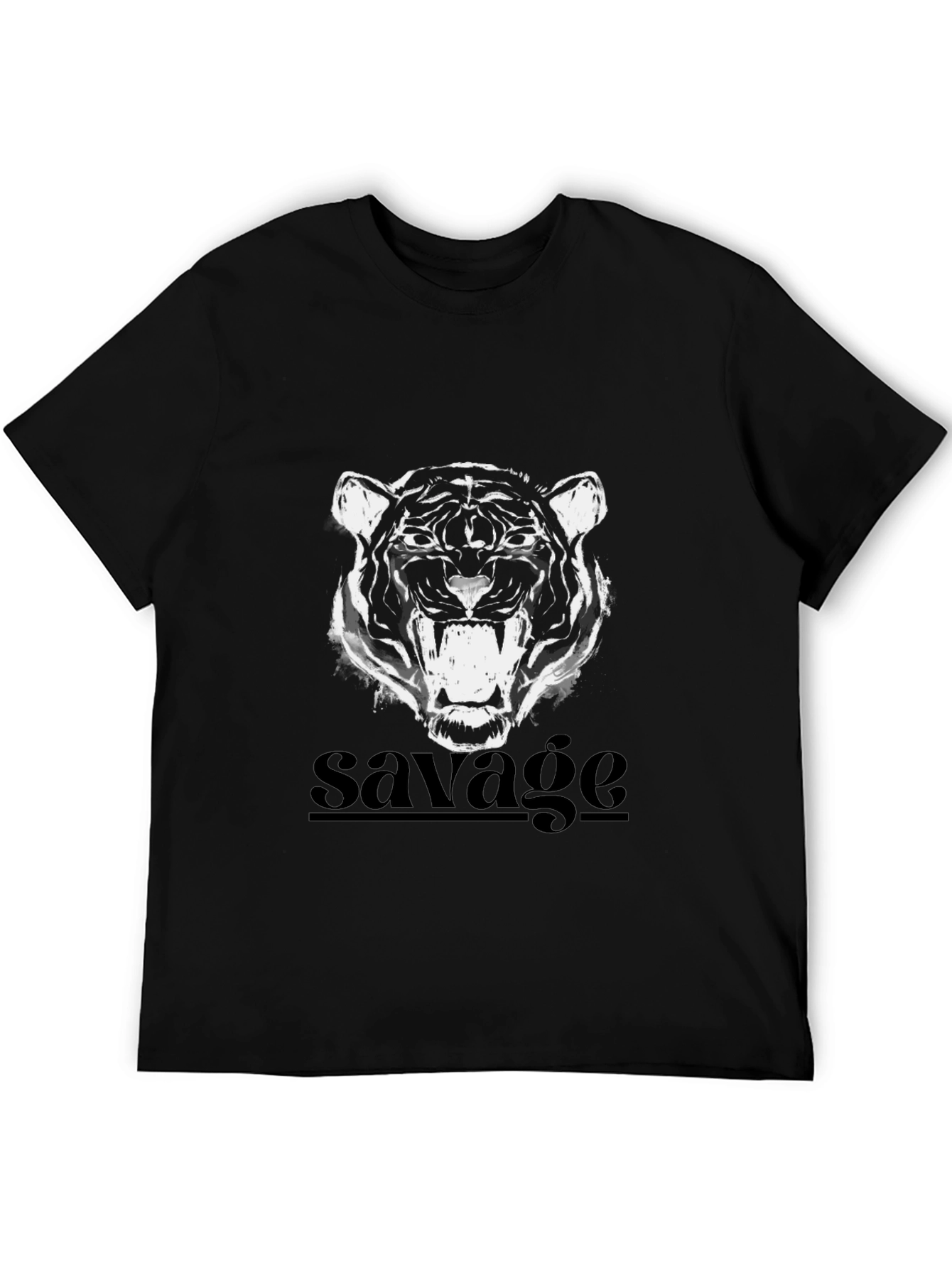 Savage Tiger Graphic Tee - Black