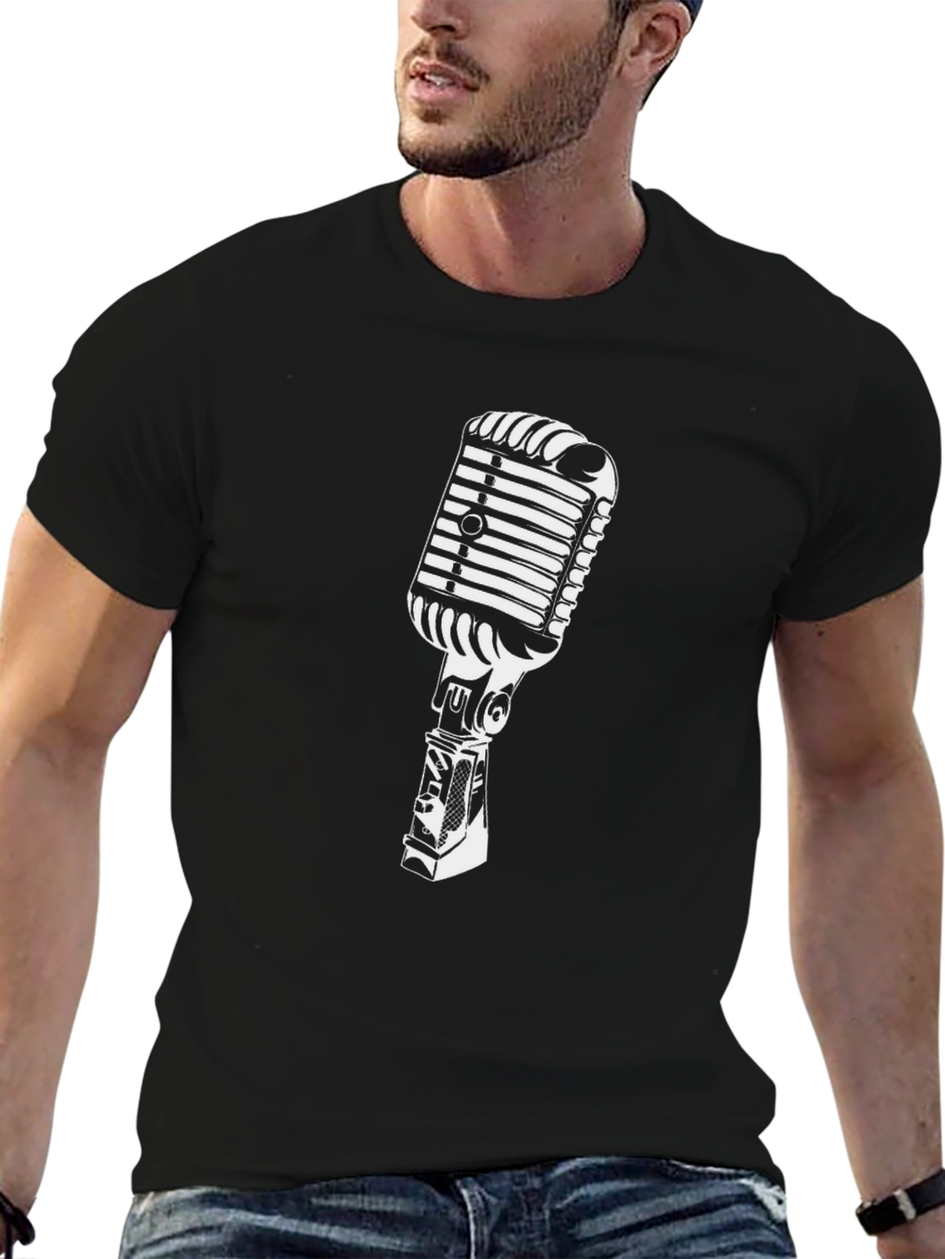 Retro Microphone Graphic T-Shirt