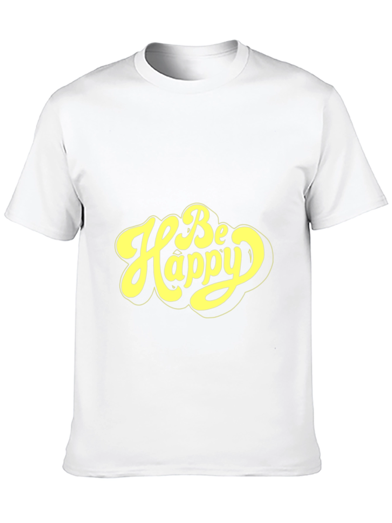 Be Happy Graphic Tee - Retro Style Black T-Shirt