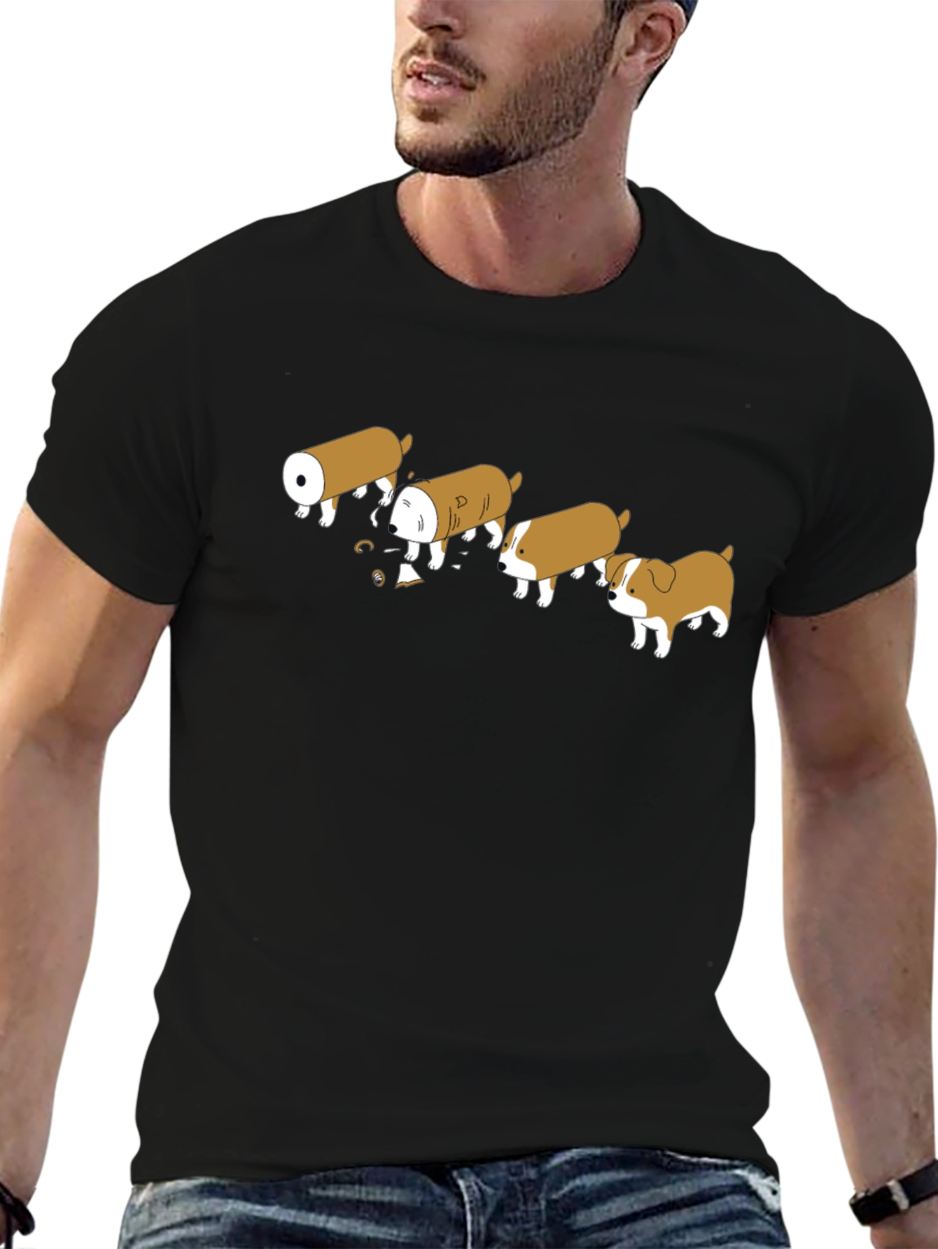 Funny Dog Evolution Black T-Shirt