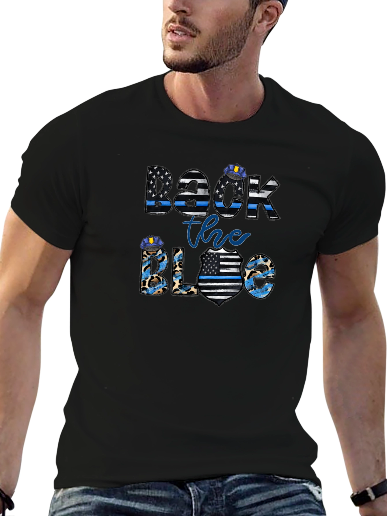 Back the Blue T-Shirt Police Support Graphic Tee