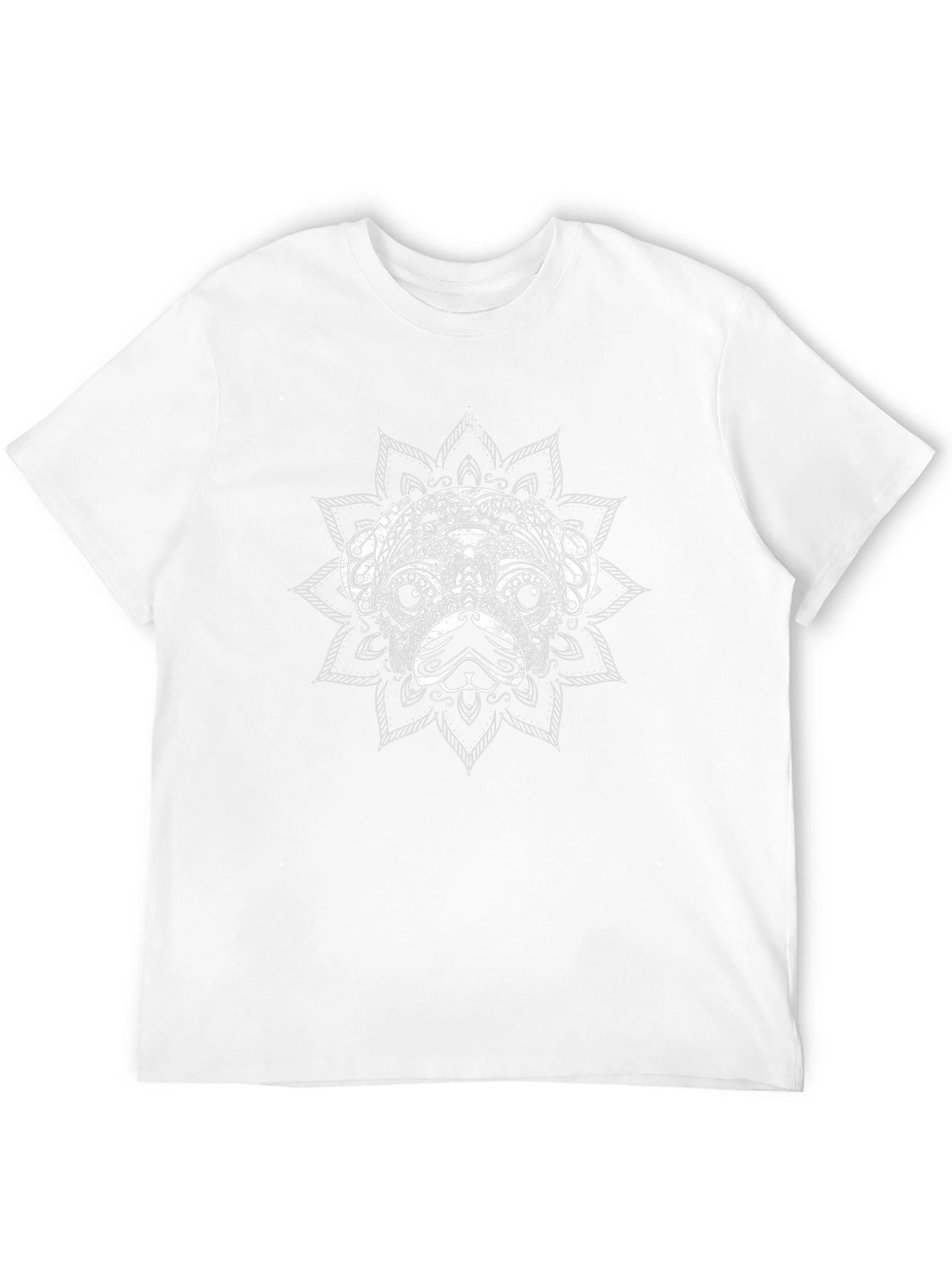 Black T-Shirt with Ornamental Dog Graphic