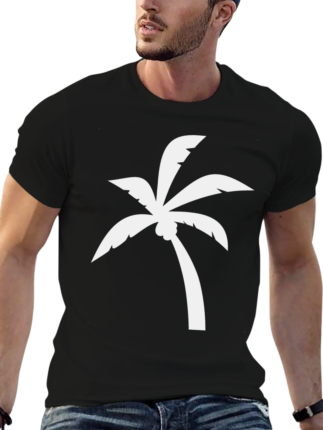 Palm Tree Graphic T-Shirt - Black