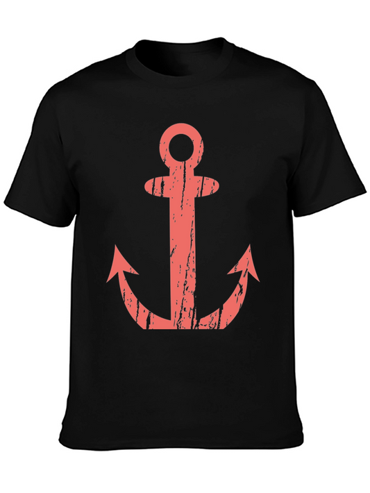 Anchor Graphic T-Shirt - Black Casual Tee