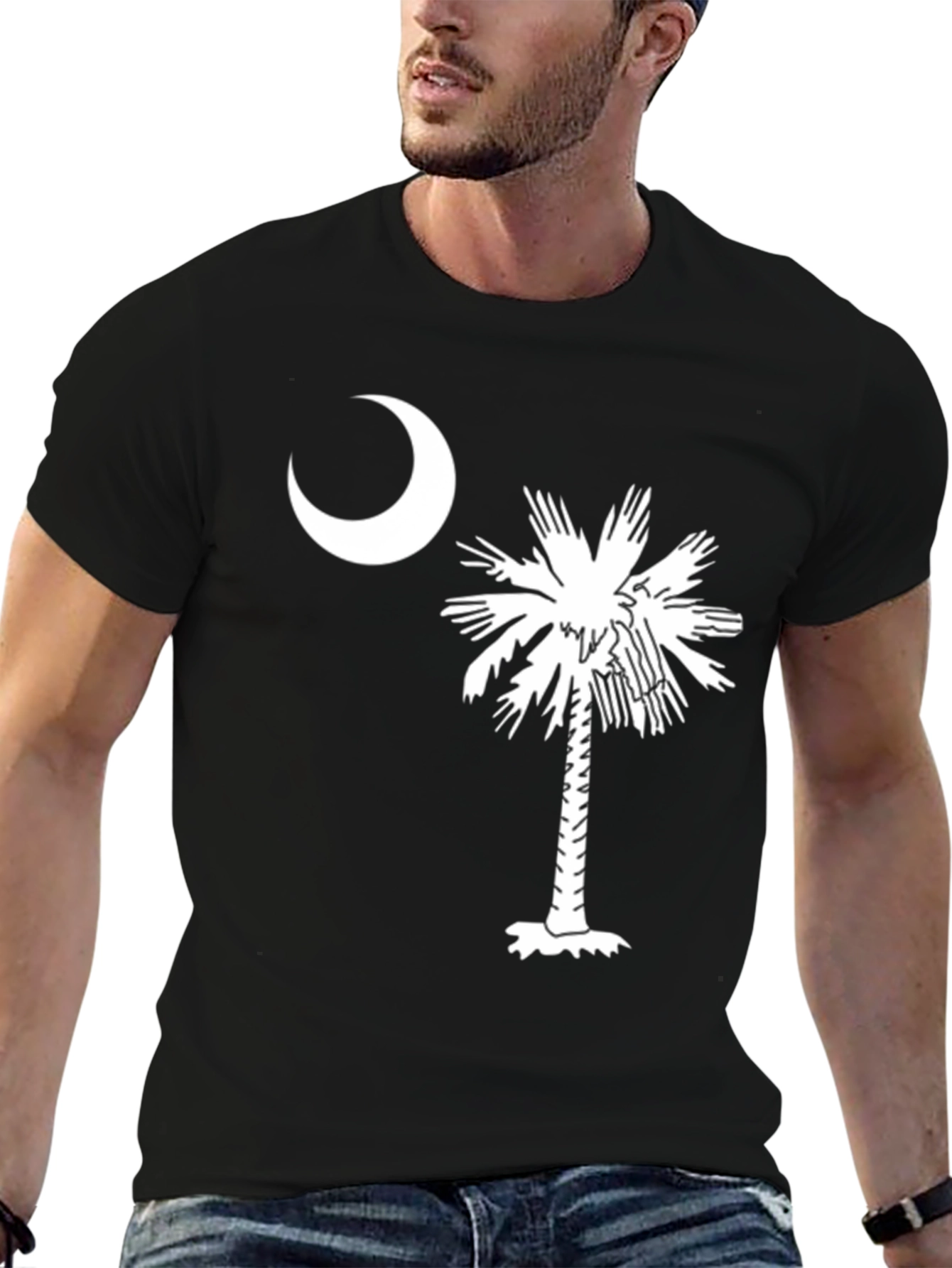 South Carolina Flag T-Shirt Palm Tree Crescent Moon