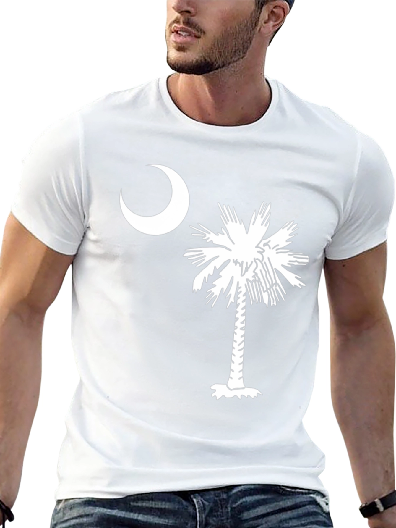South Carolina Flag T-Shirt Palm Tree Crescent Moon