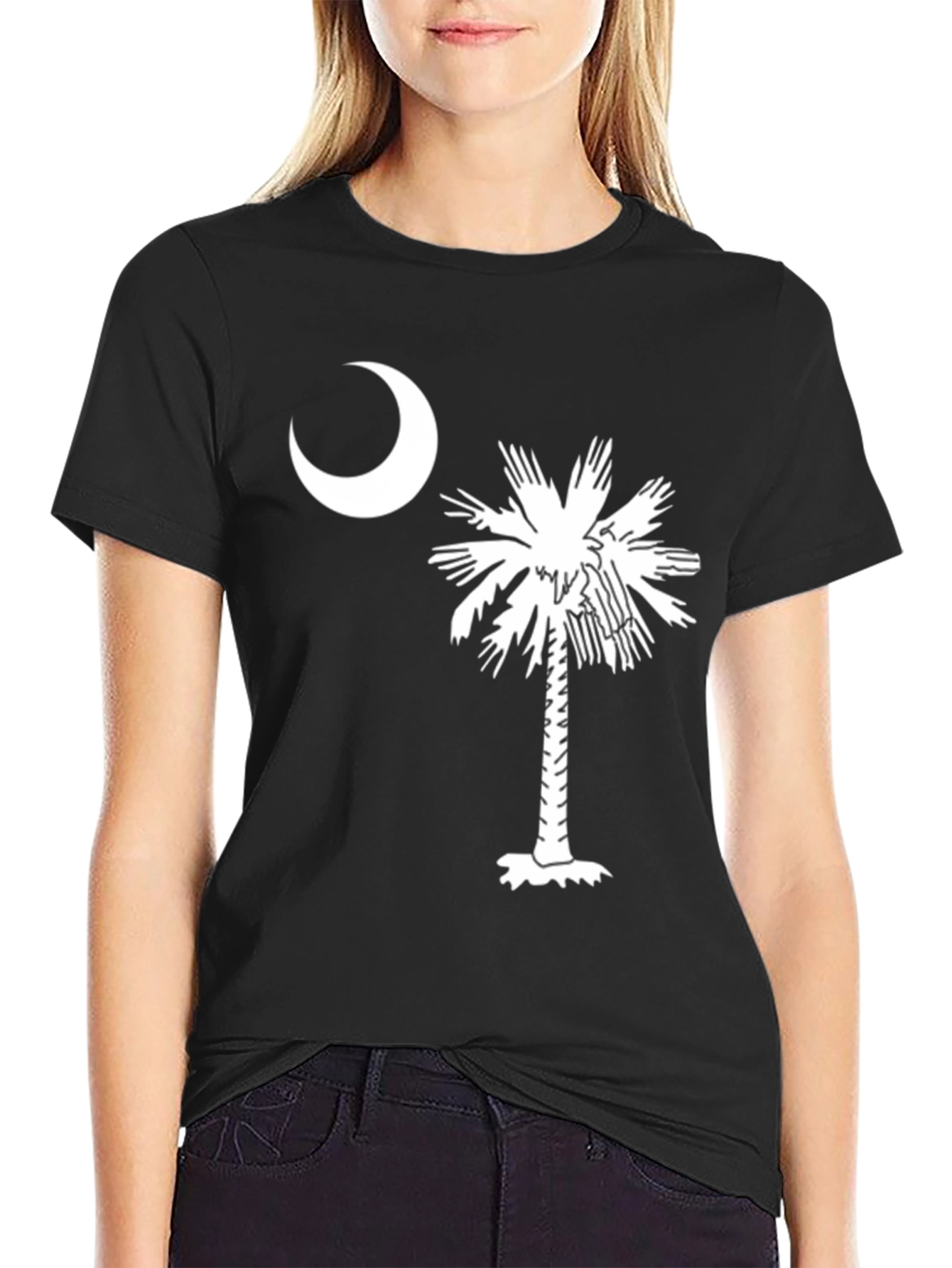 South Carolina Flag T-Shirt Palm Tree Crescent Moon