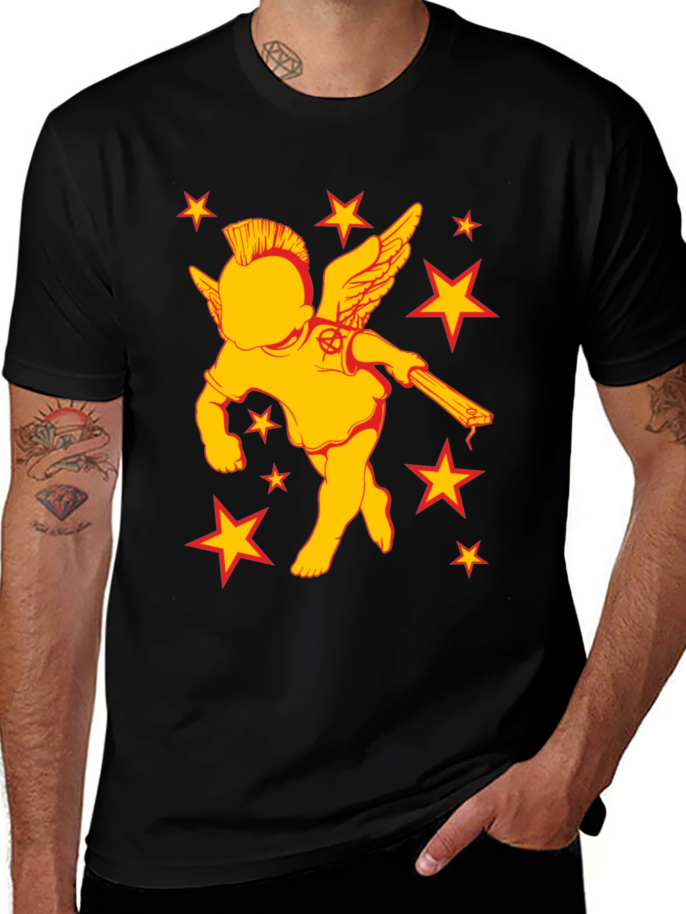 Punk Rock Angel T-Shirt - Edgy Graphic Tee