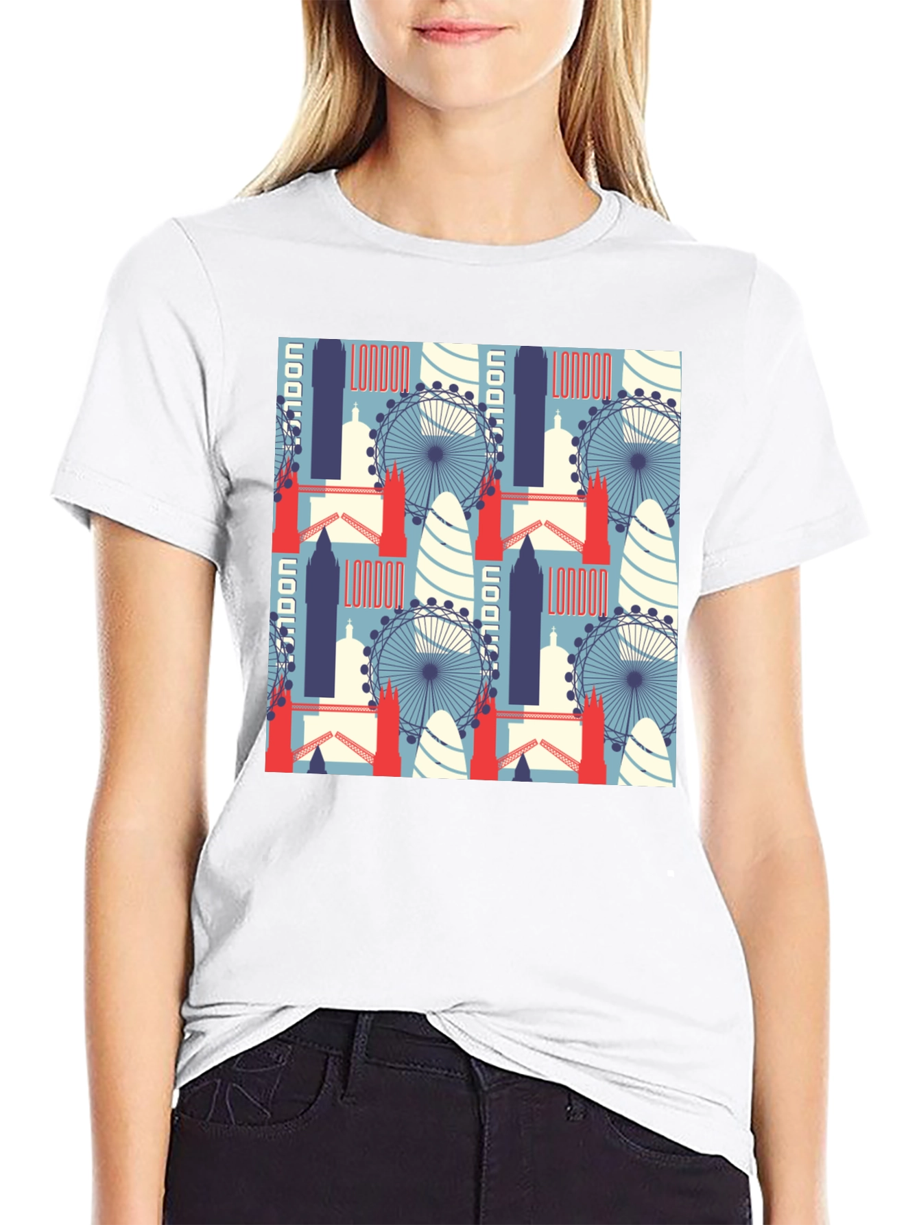 London Landmarks Patterned T-Shirt