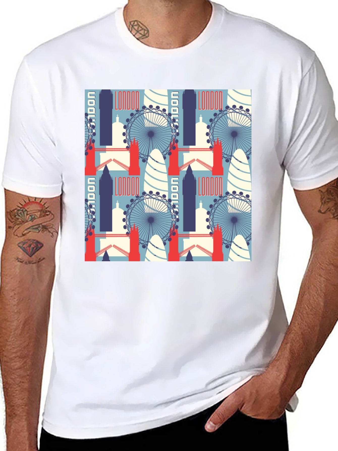London Landmarks Patterned T-Shirt