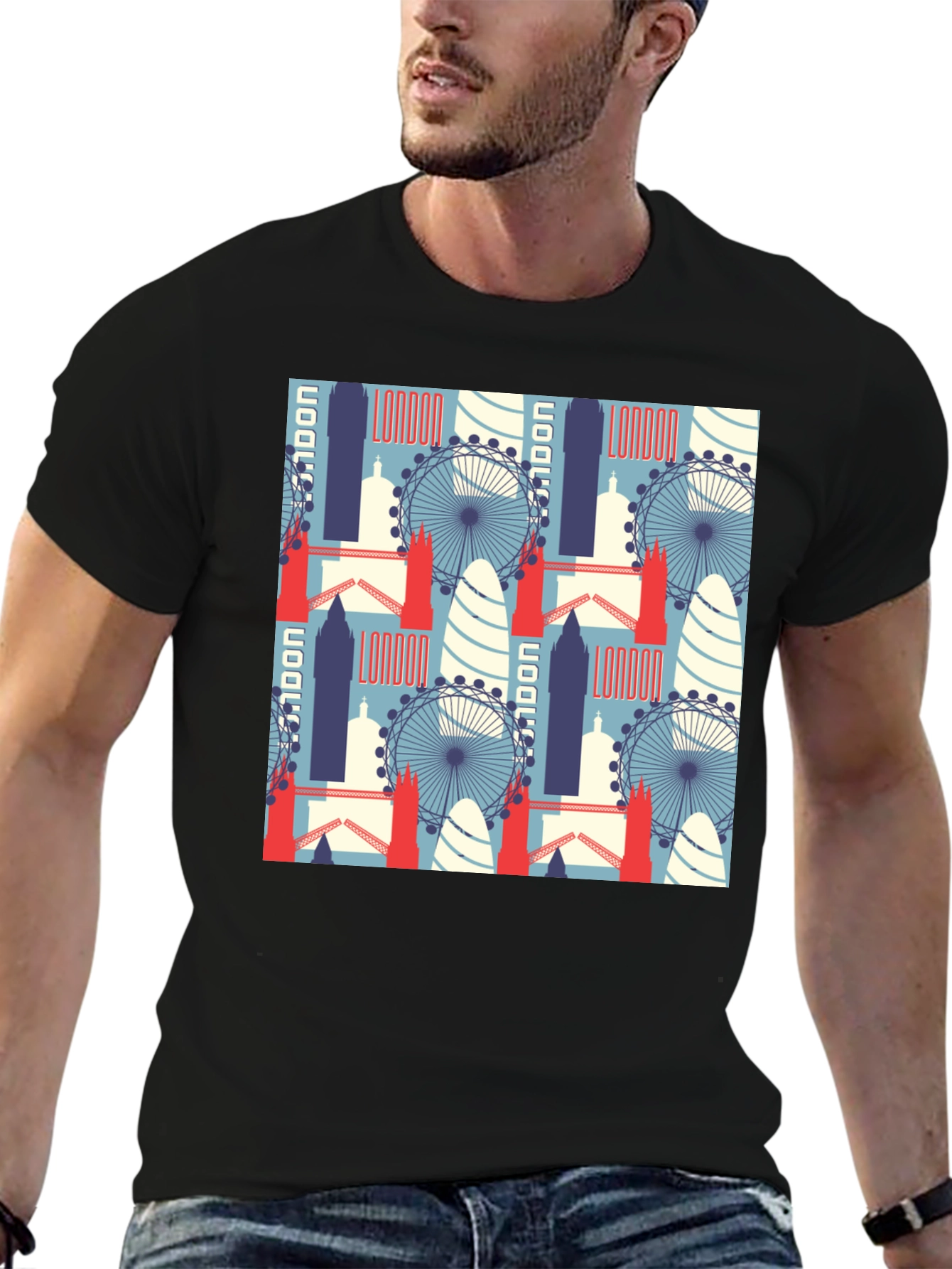 London Landmarks Patterned T-Shirt