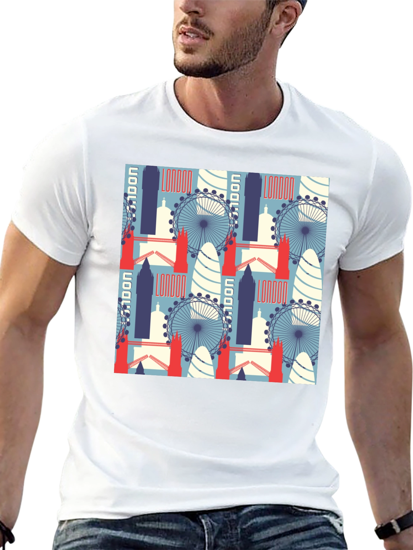 London Landmarks Patterned T-Shirt