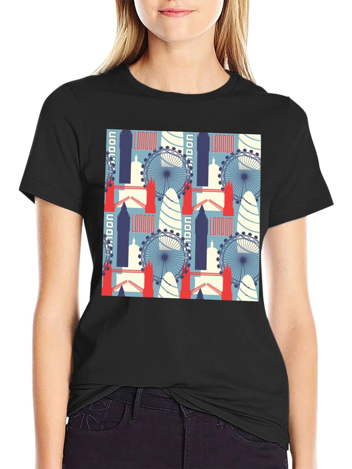 London Landmarks Patterned T-Shirt