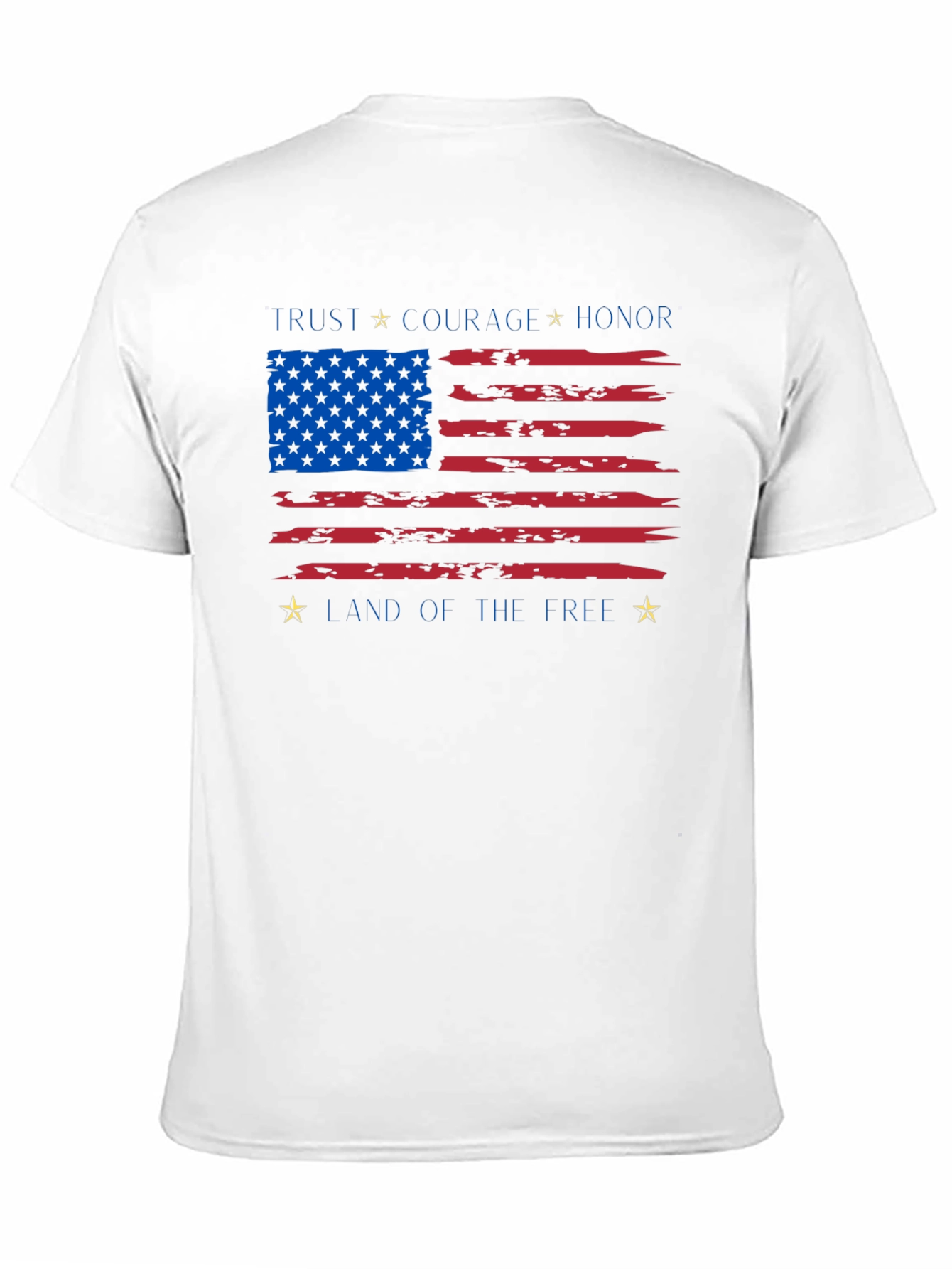 Patriotic USA Flag T-Shirt - Trust Courage Honor