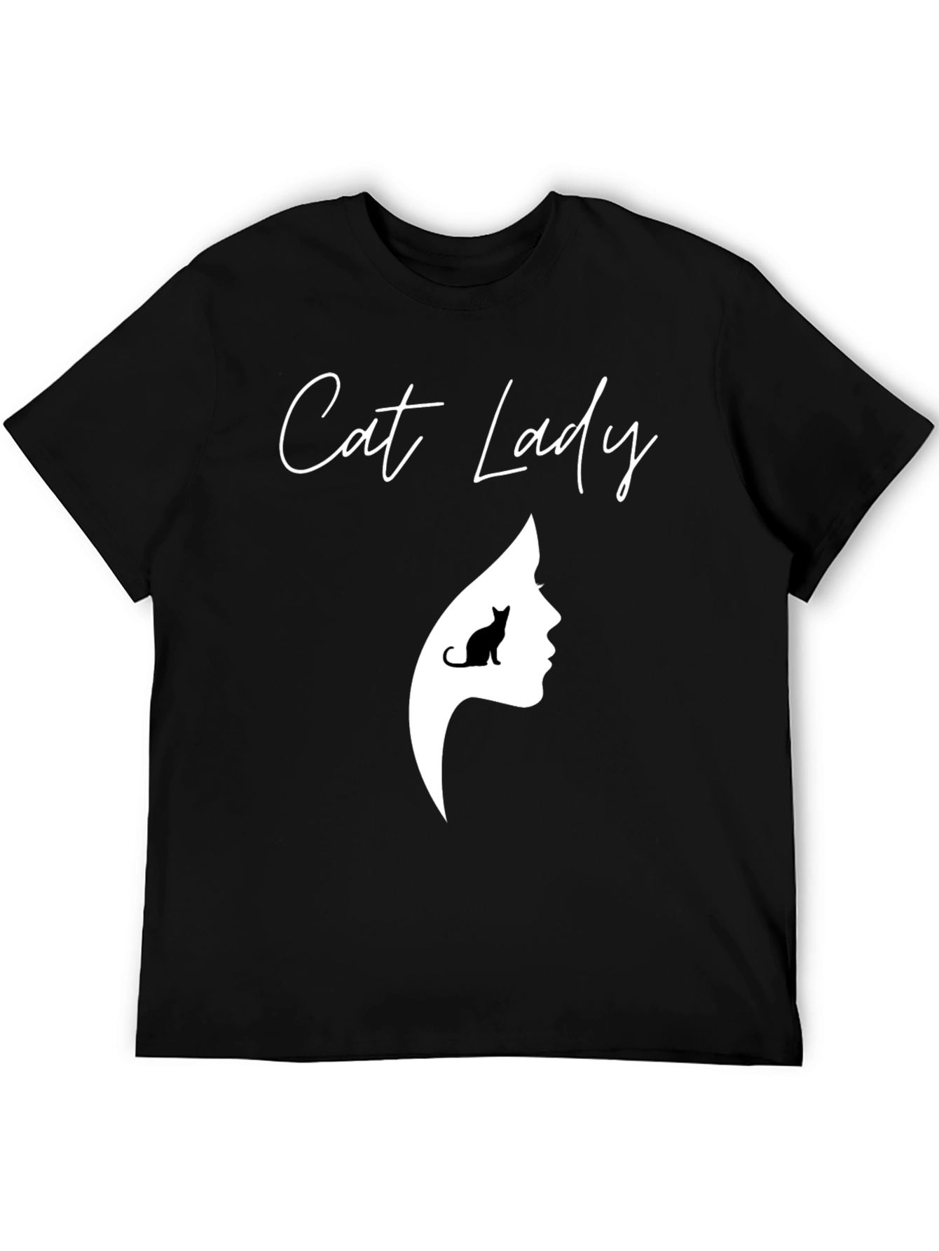 Cat Lady Graphic Tee - Unisex Black T-Shirt