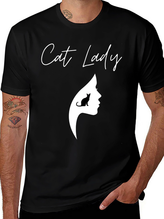 Cat Lady Graphic Tee - Unisex Black T-Shirt